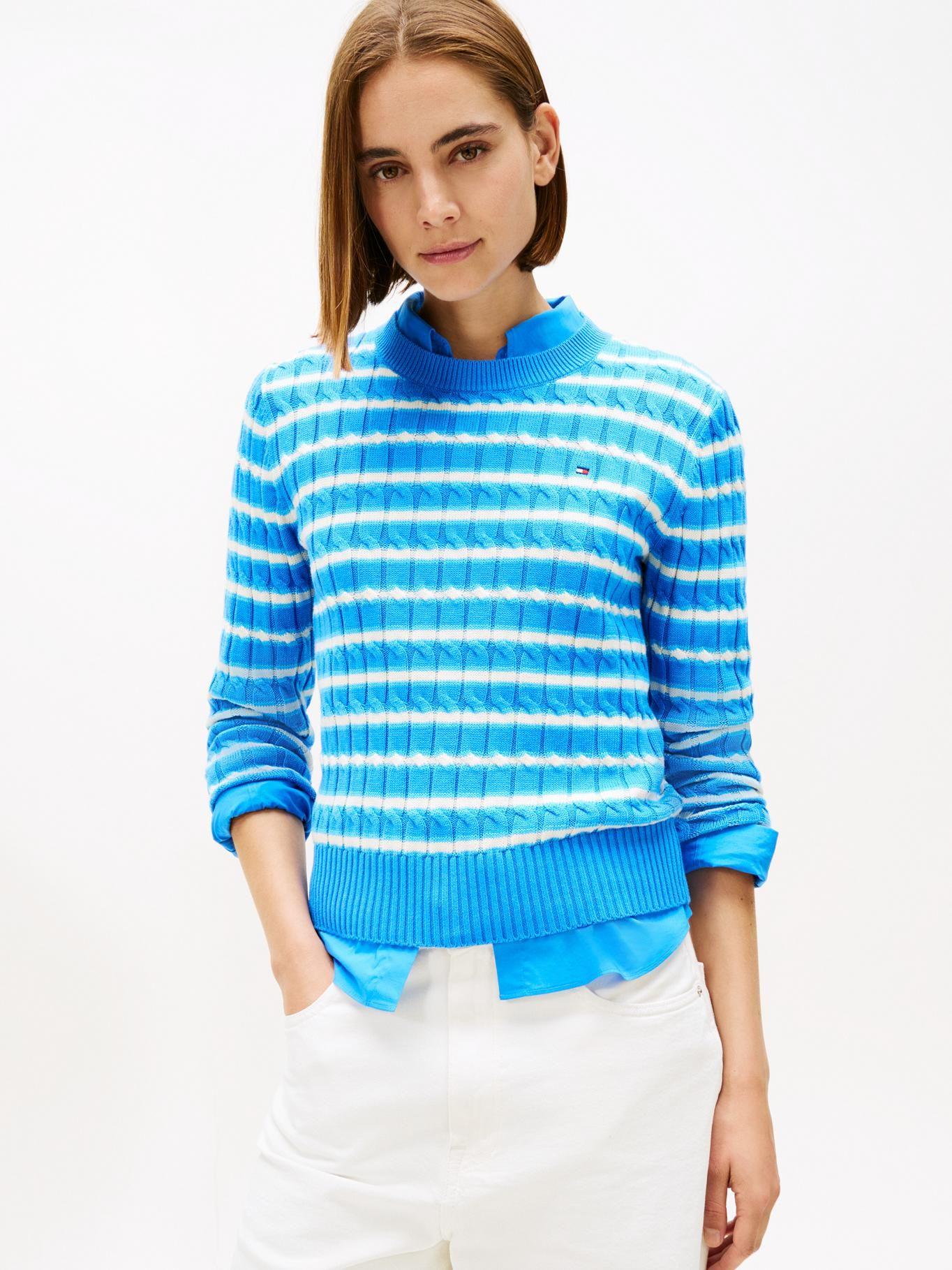Sweater Essential Punto Cable Tommy Hilfiger Turquesa-0