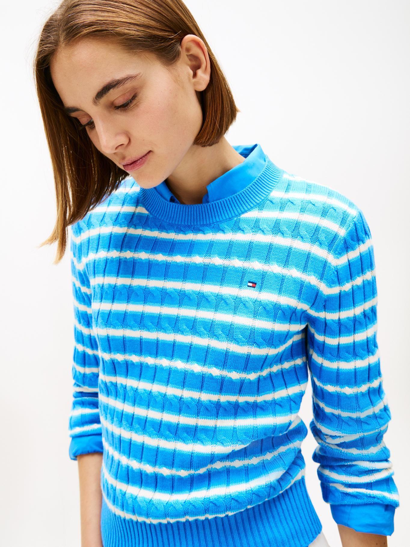 Sweater Essential Punto Cable Tommy Hilfiger Turquesa-3