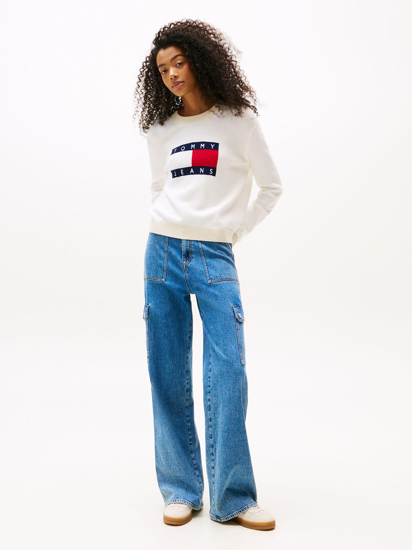 Sweater Colorblock Con Logo Bordado Blanco Tommy Jeans-1