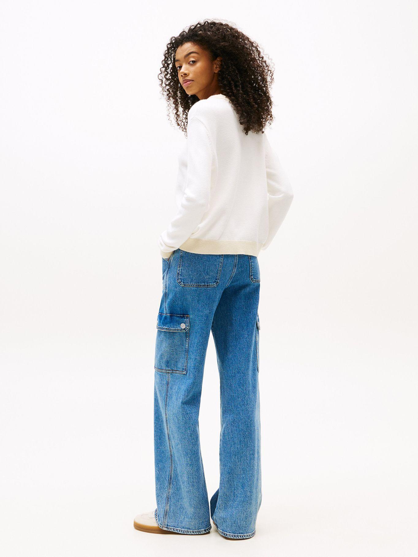 Sweater Colorblock Con Logo Bordado Blanco Tommy Jeans-2