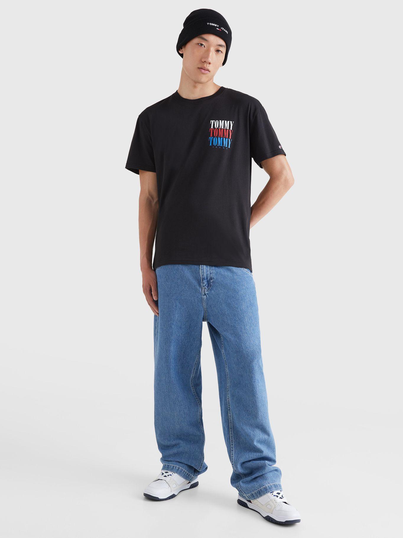 Polera Multi Logo Regular Fit Negro Tommy Jeans-1