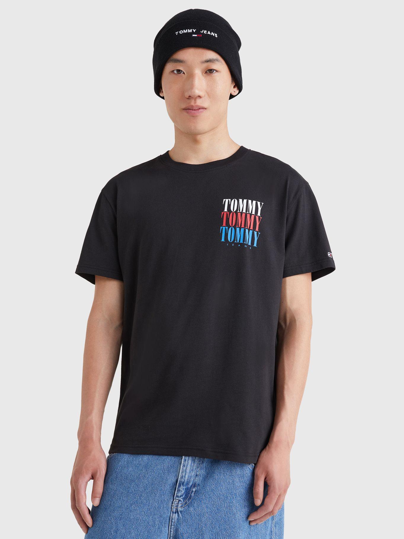 Polera Multi Logo Regular Fit Negro Tommy Jeans-0