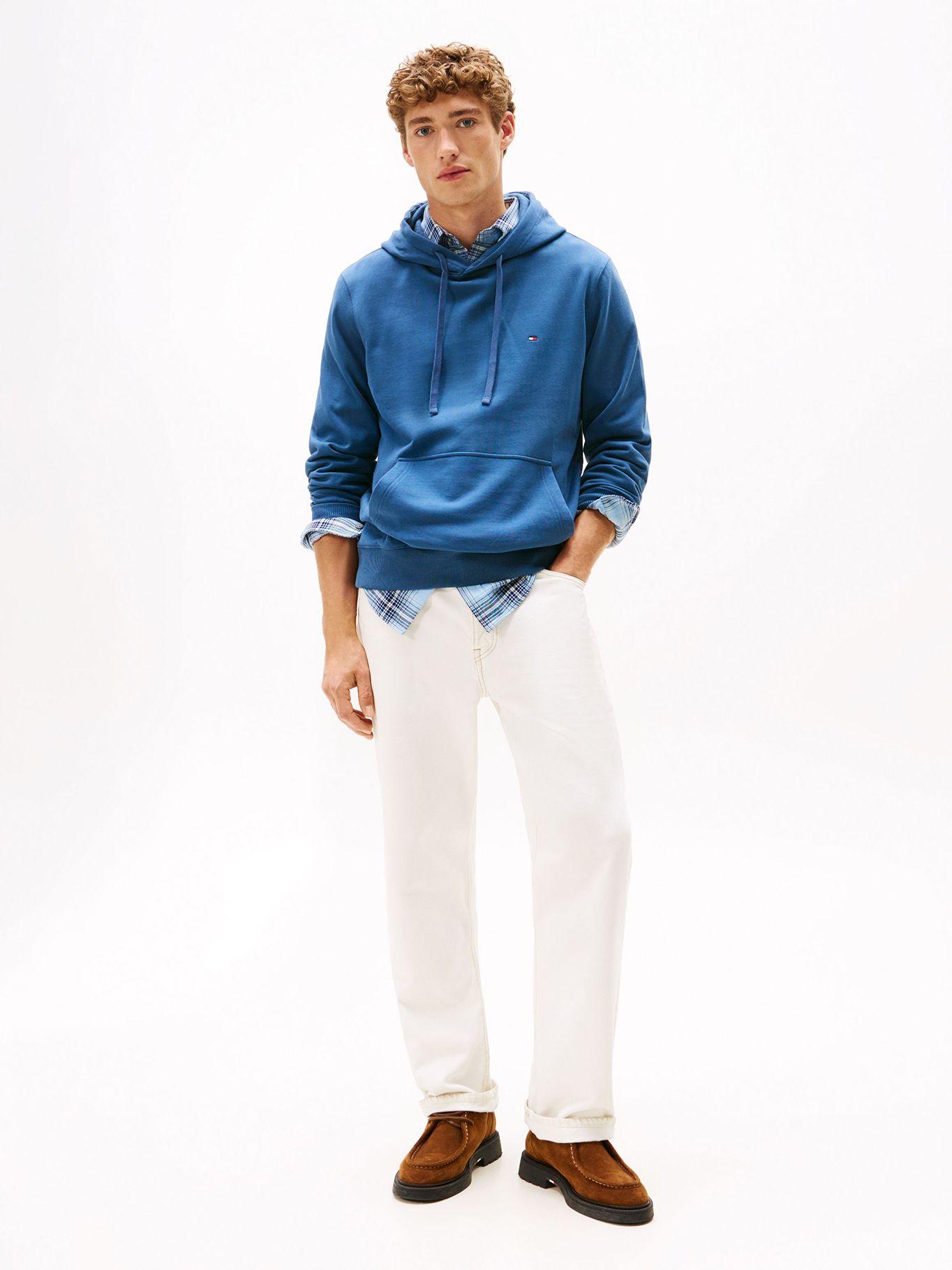 Polerón Hoodie Azul Con Logo Bordado Tommy Hilfiger-1