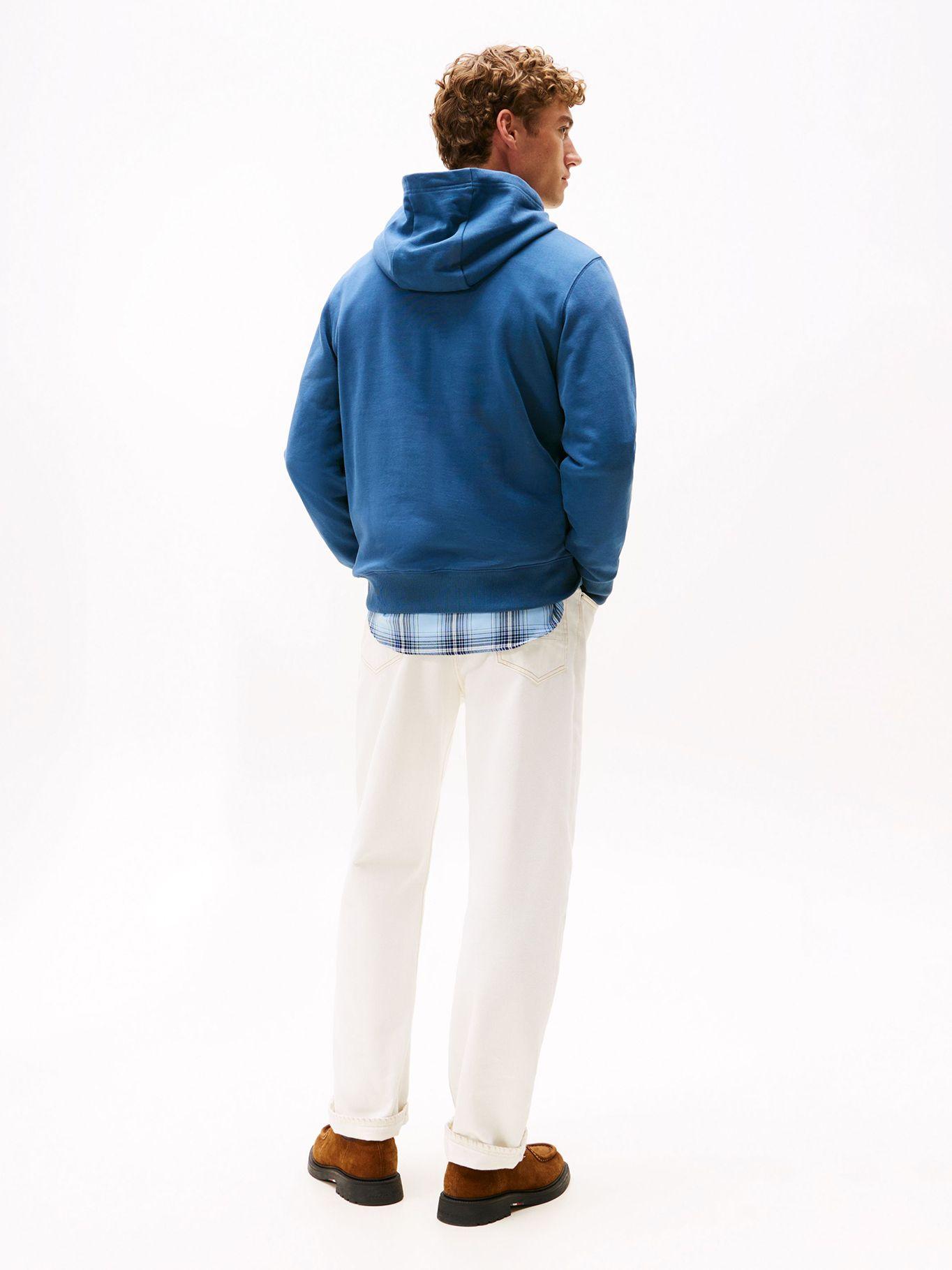 Polerón Hoodie Azul Con Logo Bordado Tommy Hilfiger-2