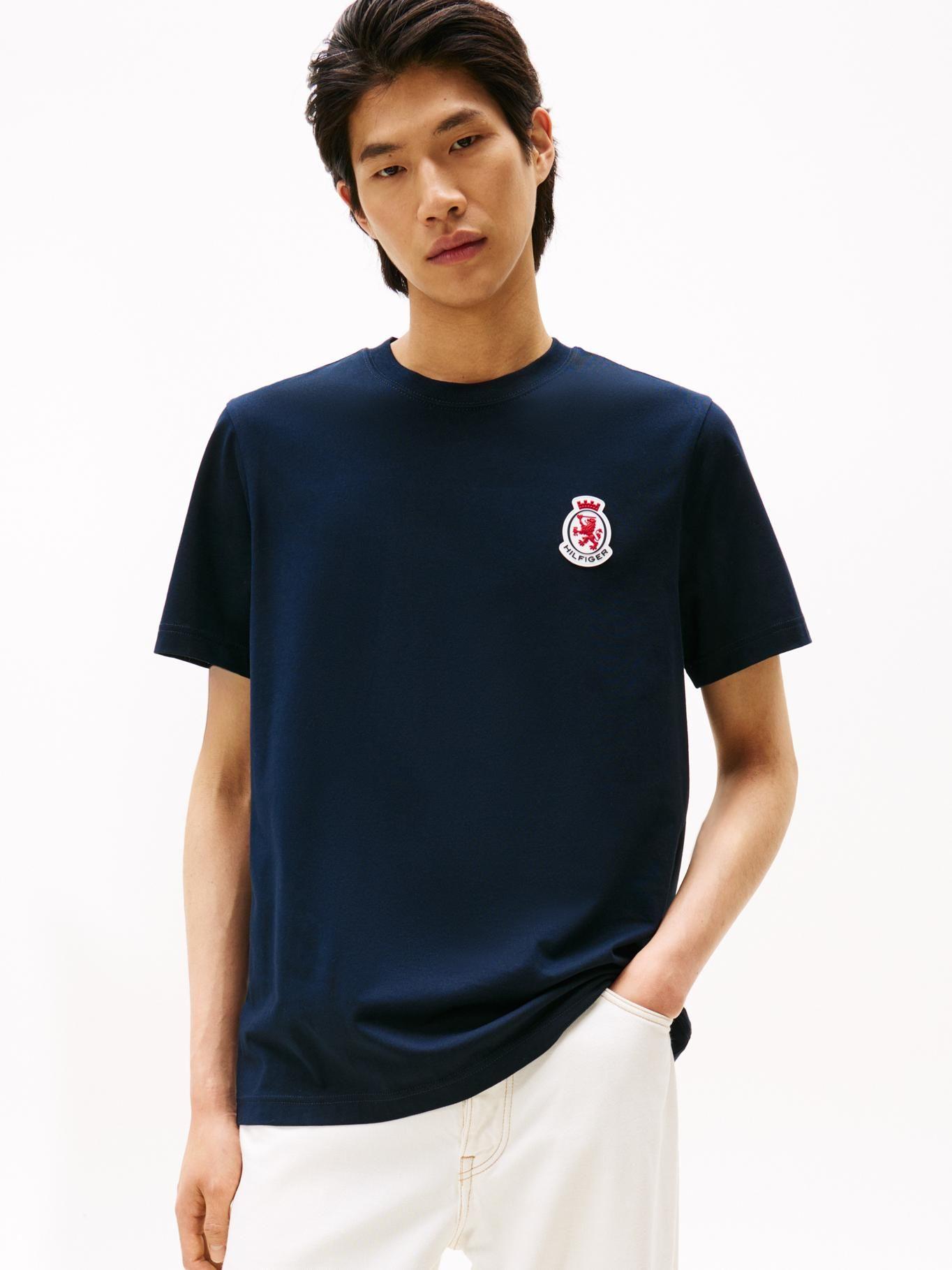 Polera Logo Crest Regular Fit Azul Tommy Hilfiger-0