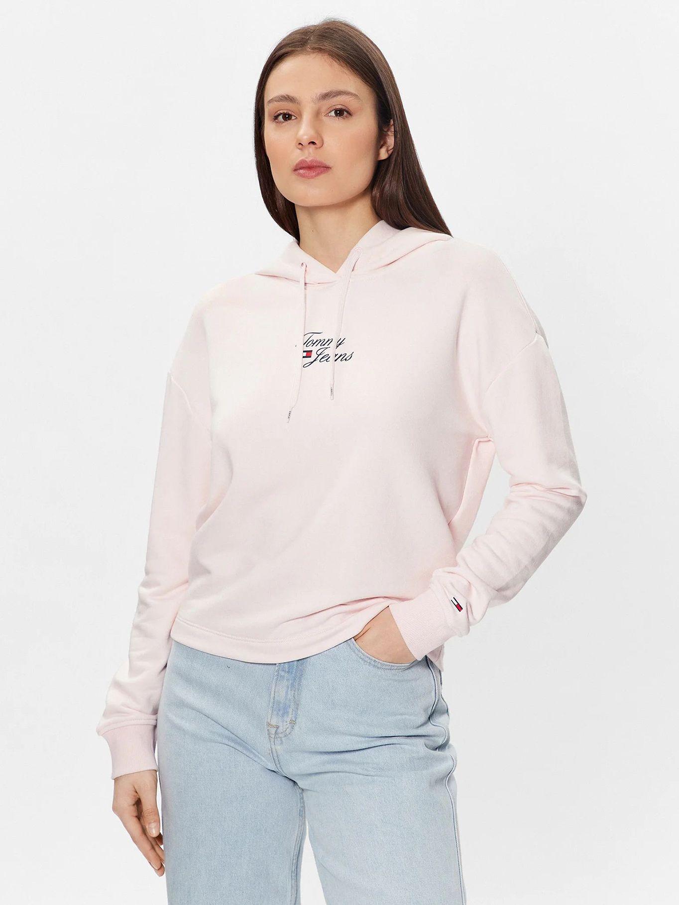 Polerón Hoodie Essential Mujer Rosado Tommy Jeans-0