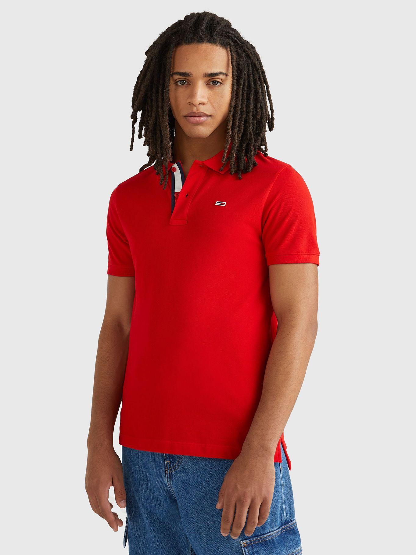 Polo Placket Slim Fit  Rojo Tommy Jeans-0