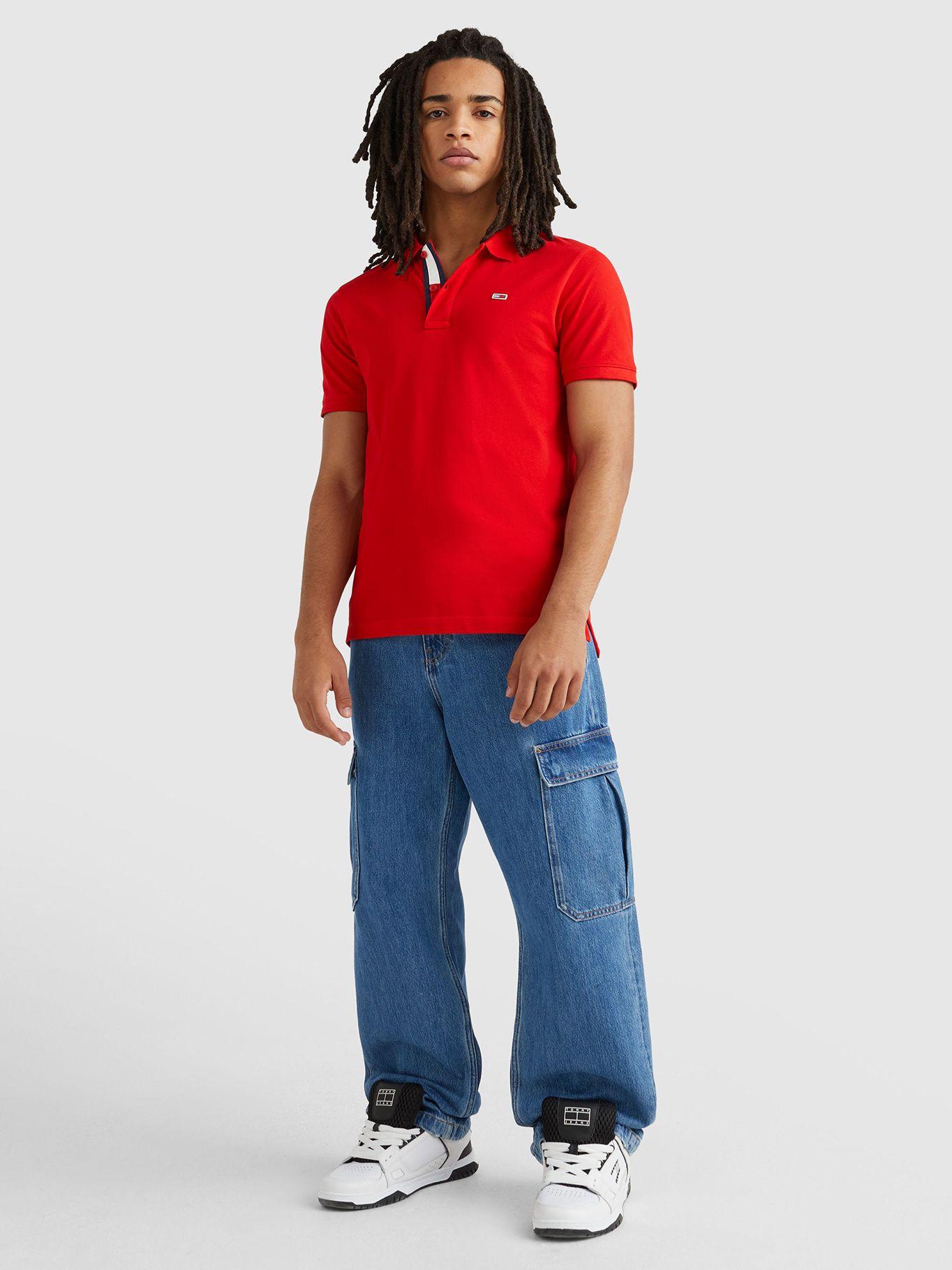 Polo Placket Slim Fit  Rojo Tommy Jeans-1