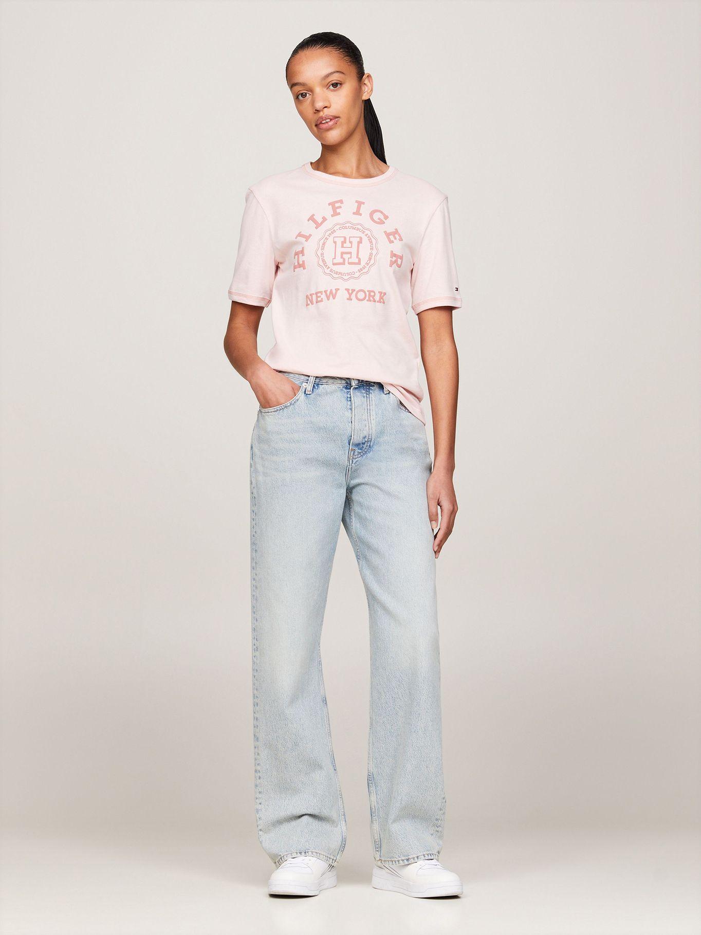 Polera Varsity Logo Monogram Rosado Tommy Hilfiger-1