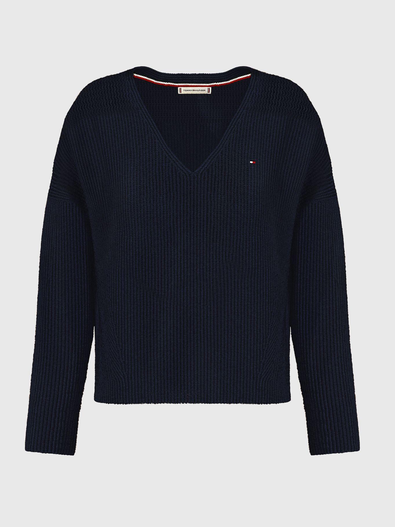 Sweater Hayana De Punto A Contraste Azul Tommy Hilfiger-4