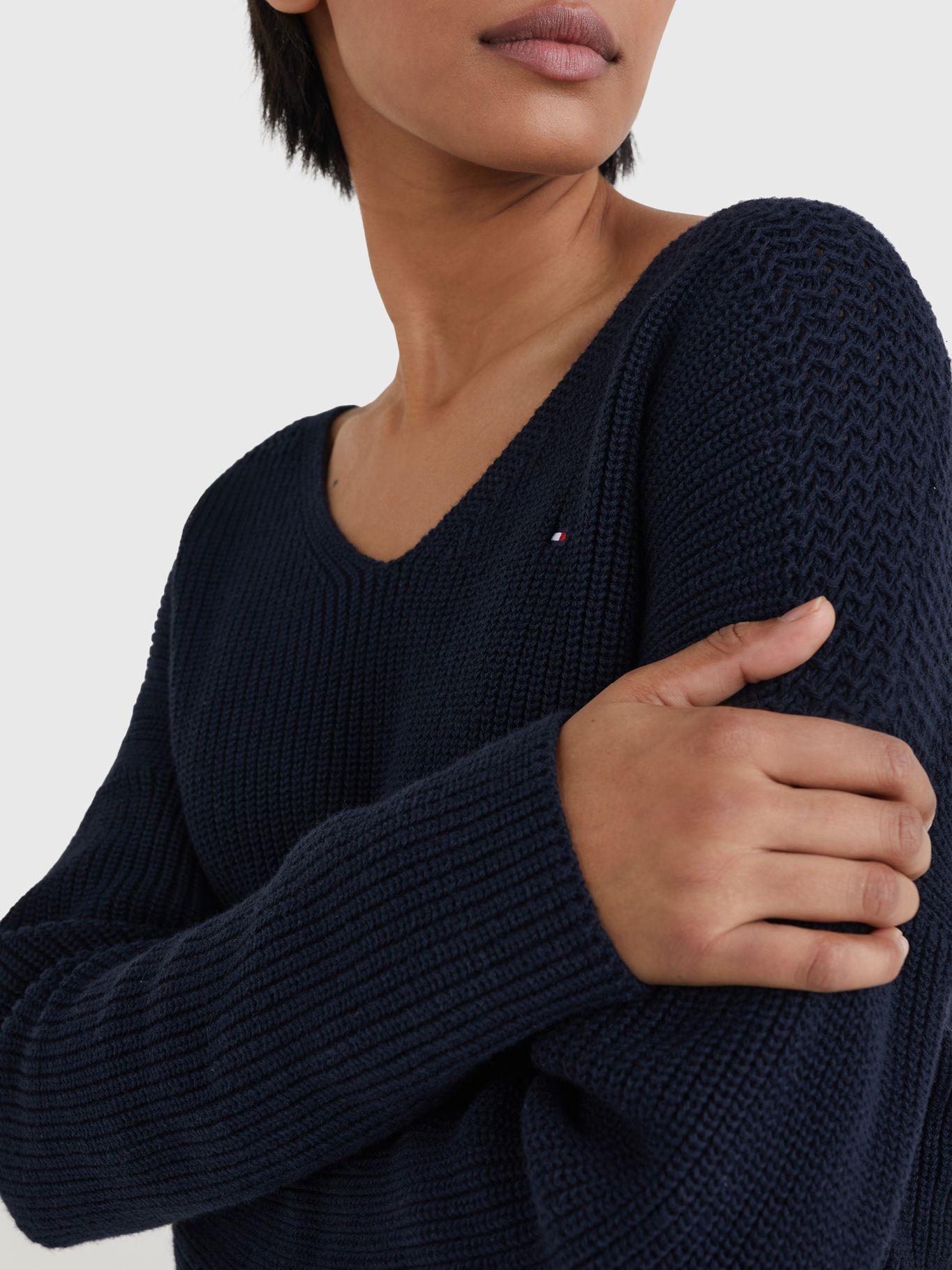 Sweater Hayana De Punto A Contraste Azul Tommy Hilfiger-2