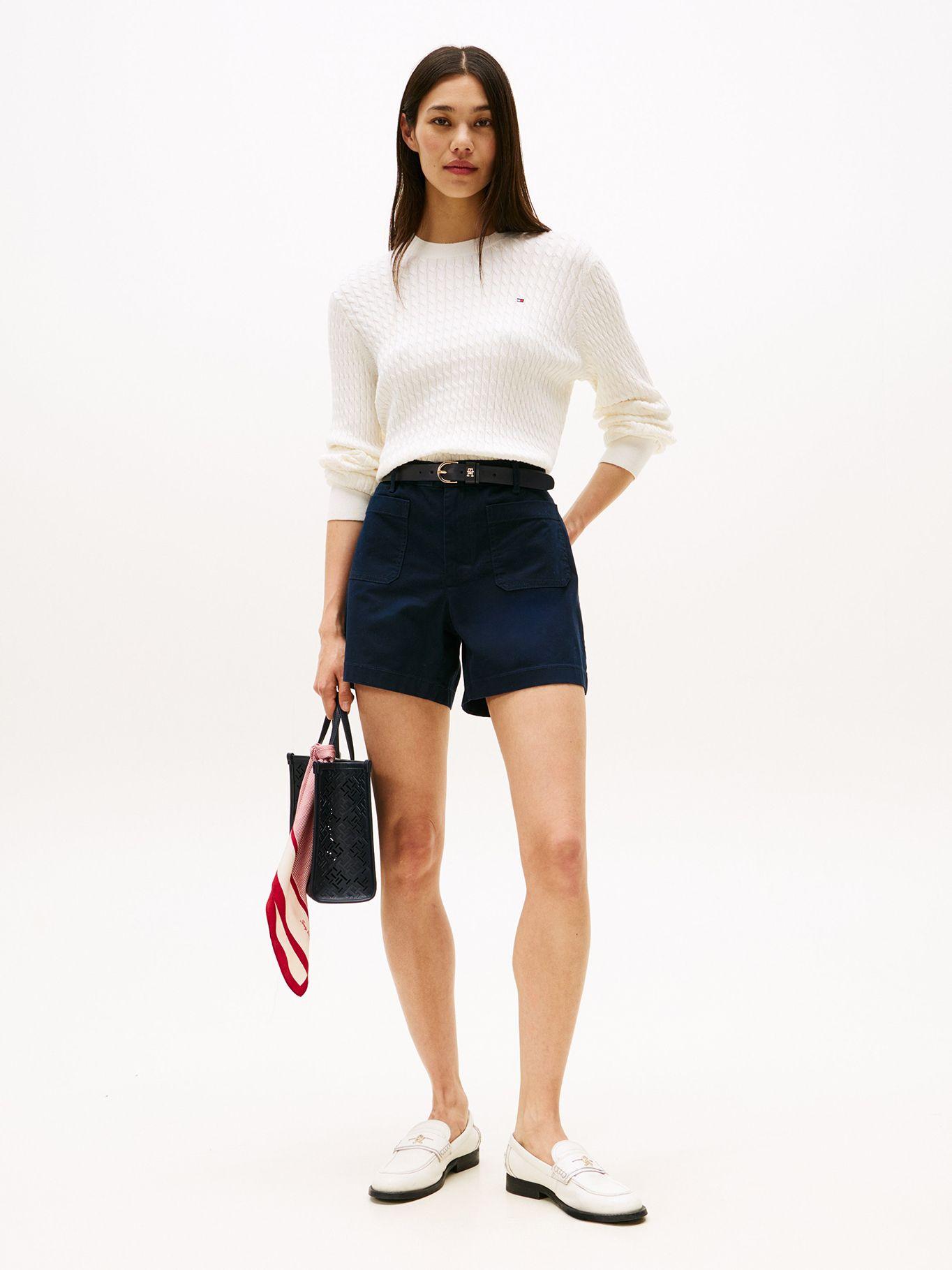 Sweater De Punto Trenzado Blanco Tommy Hilfiger-1