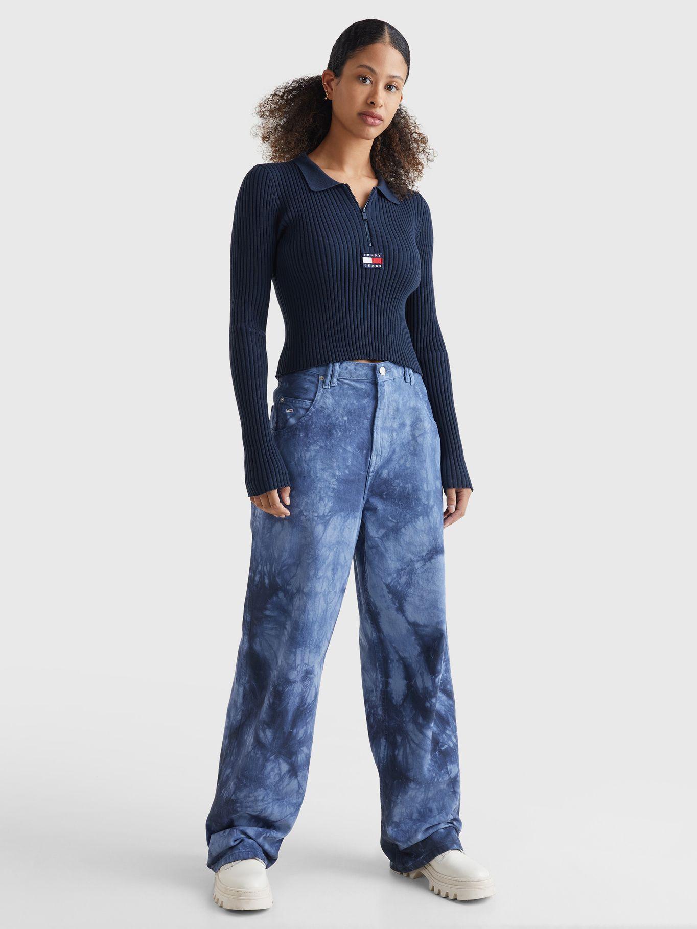 Sweater De Medio Cierre Con Logo Azul Tommy Hilfiger-1
