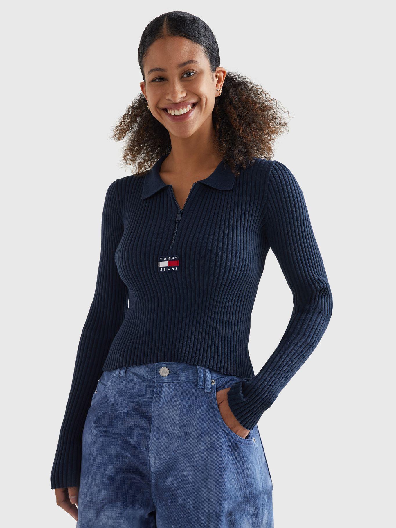 Sweater De Medio Cierre Con Logo Azul Tommy Hilfiger-0
