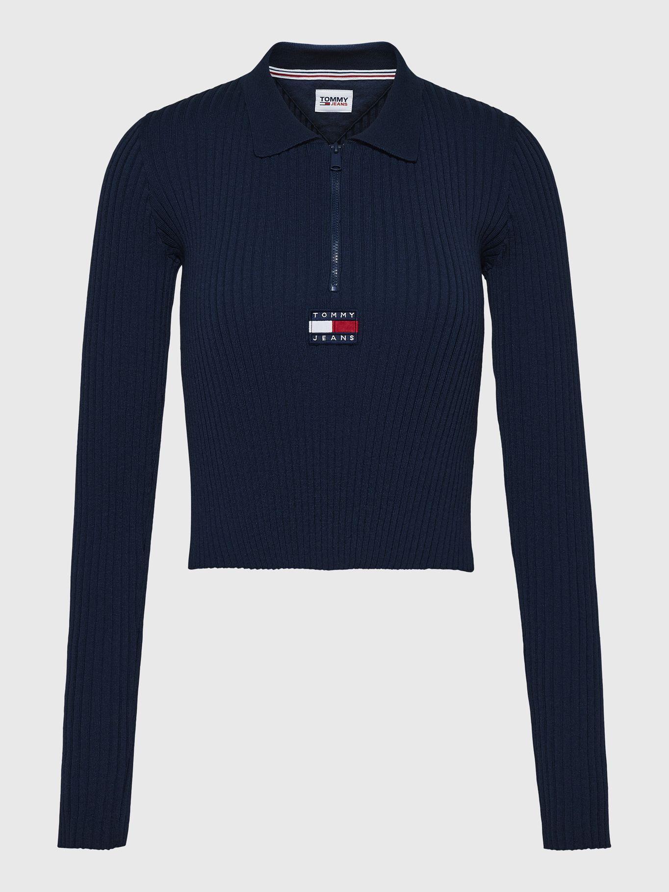 Sweater De Medio Cierre Con Logo Azul Tommy Hilfiger-4