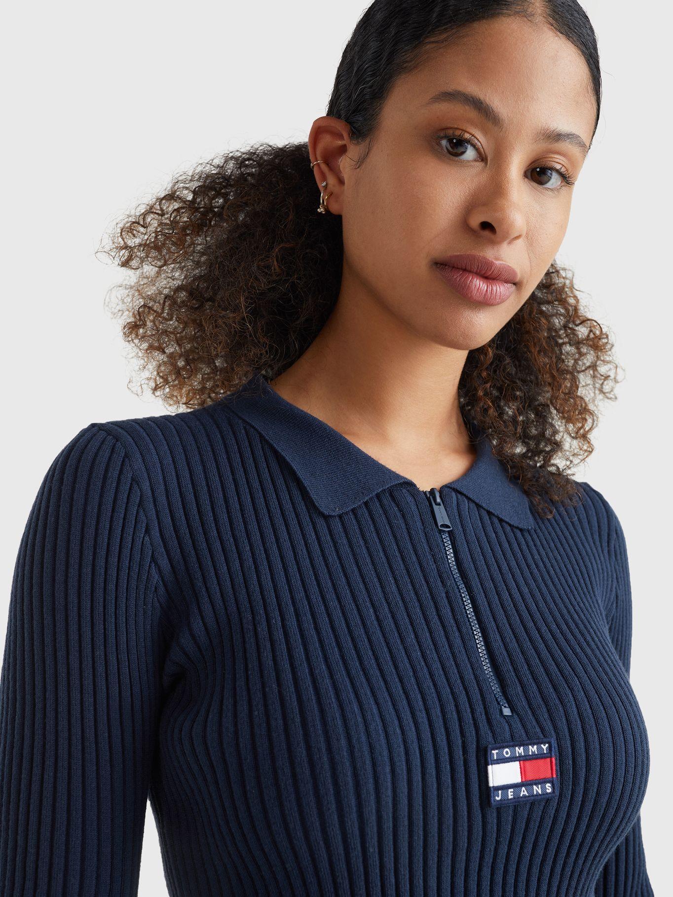Sweater De Medio Cierre Con Logo Azul Tommy Hilfiger-3