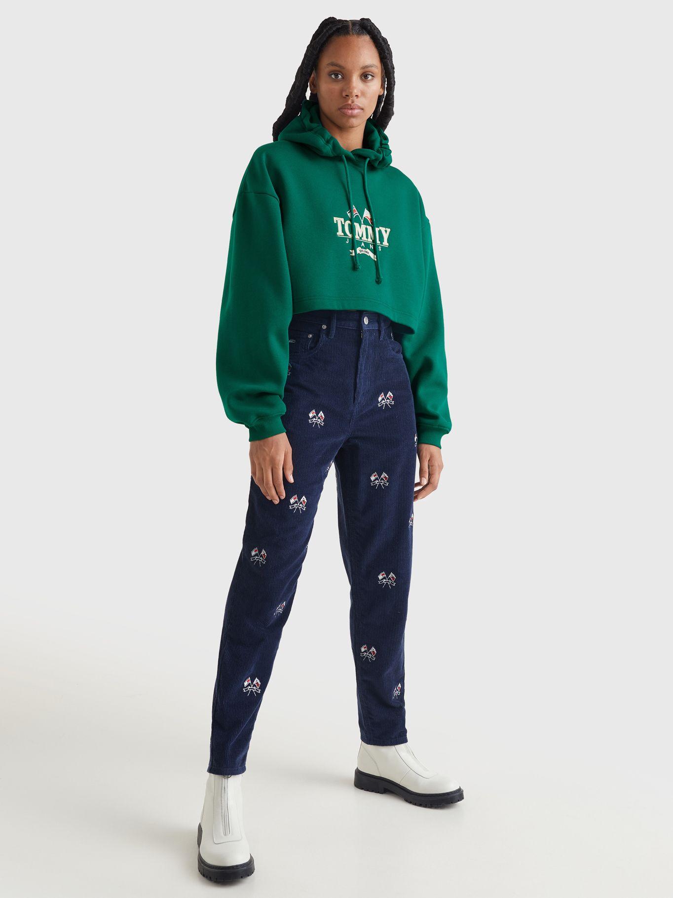 Polerón Hoodie Super Cropped Verde Tommy Hilfiger-2