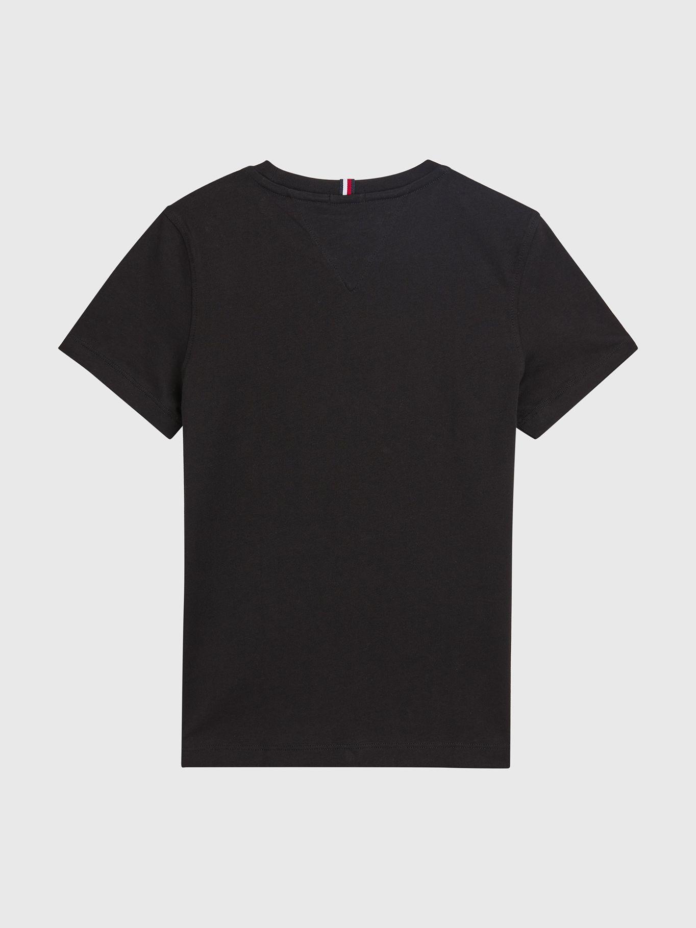 Polera De Niño De Algodón Con Logo Negro Tommy Hilfiger-1