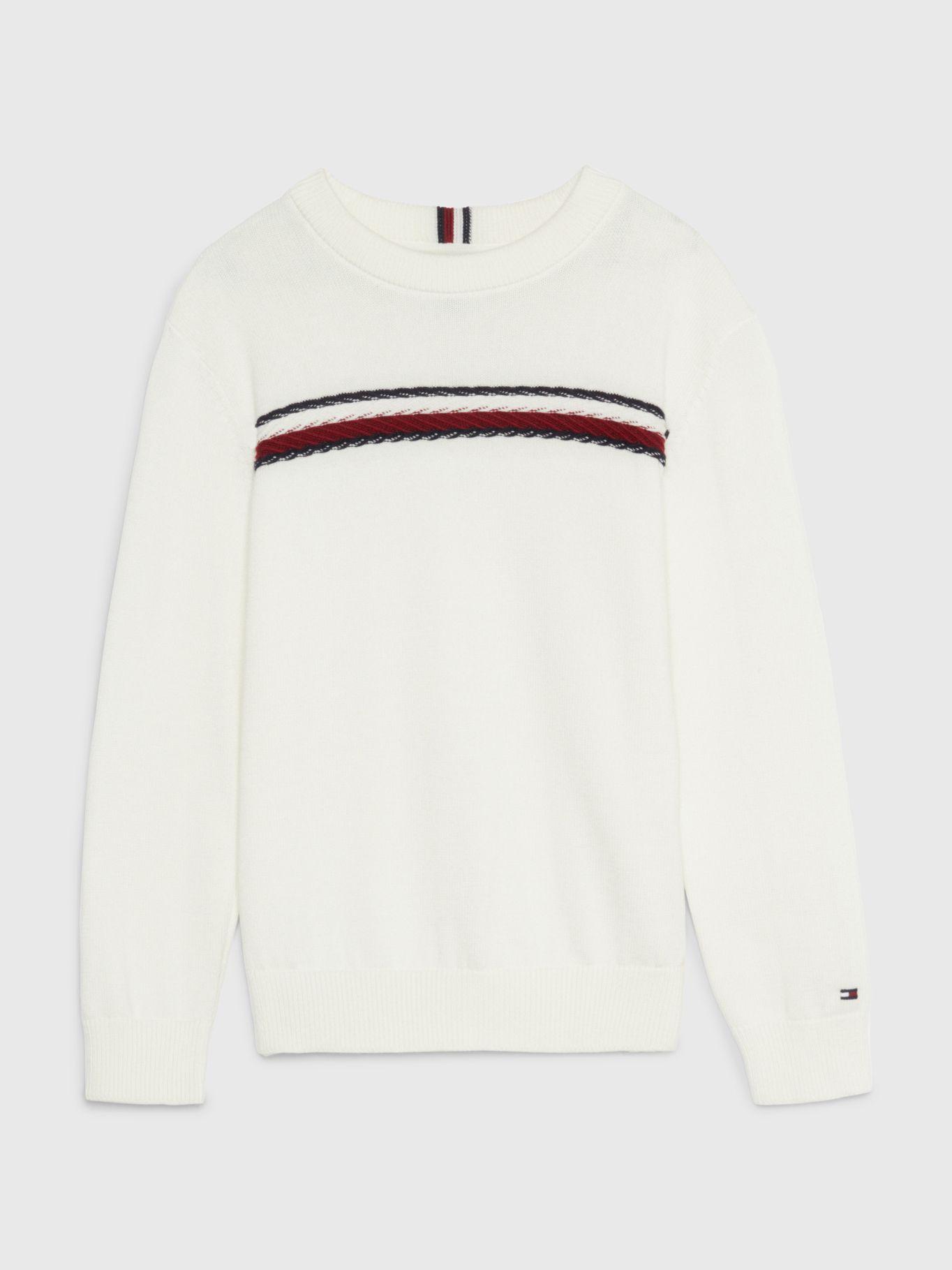 Sweater Con Diseño Global Stripe Blanco Tommy Hilfiger-0