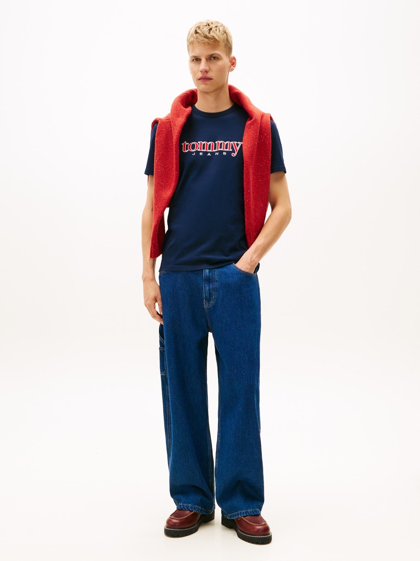 Polera Con Aplicación Logo Regular Fit Tommy Jeans Azul-1