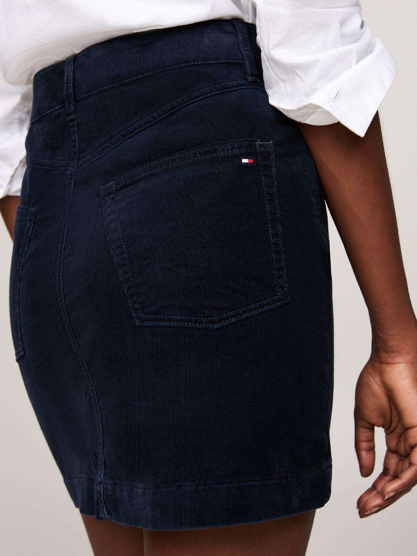 Minifalda De Corderoy Azul Tommy Hilfiger-3