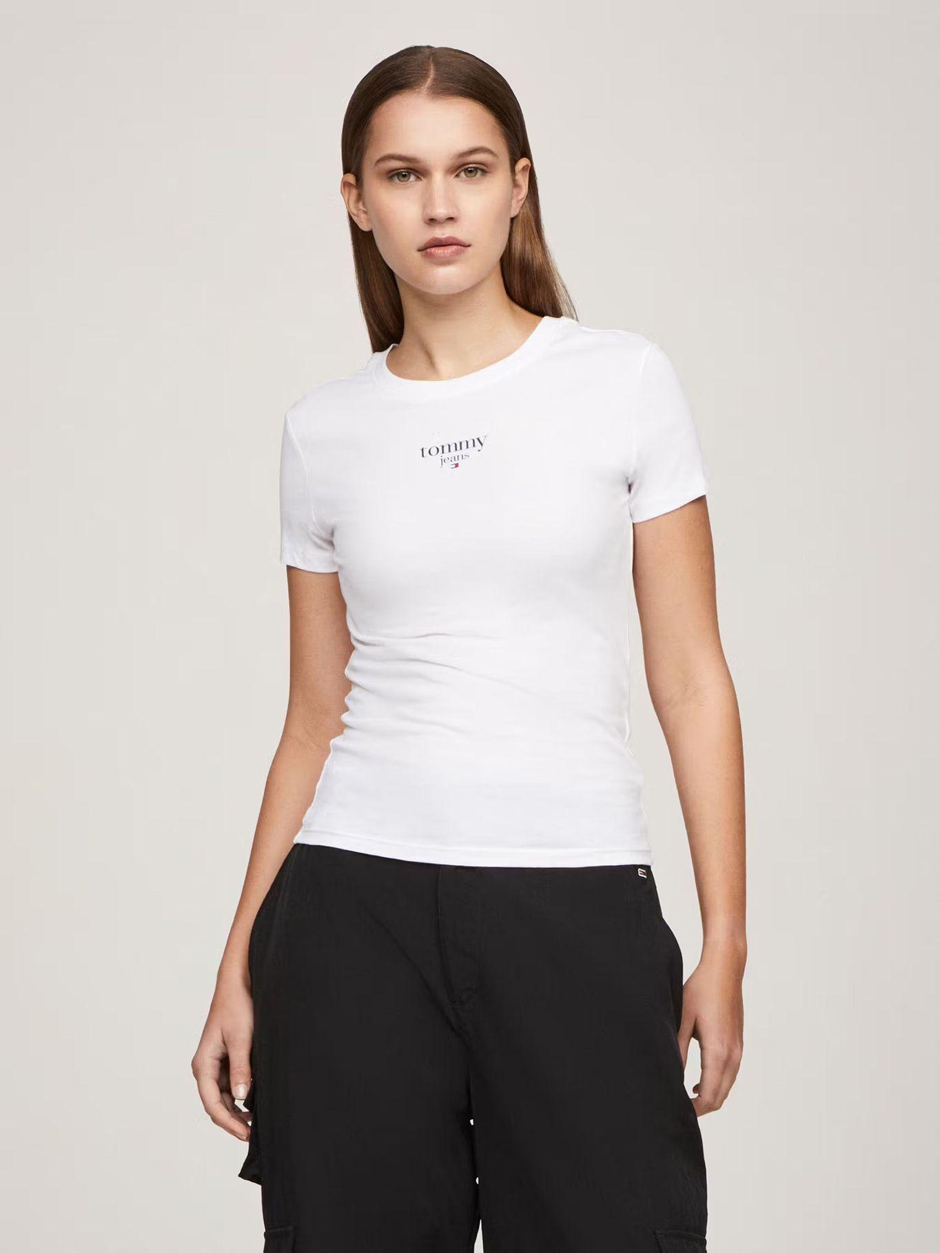 Polera Essential Slim Fit Con Logo Blanco Tommy Jeans-0