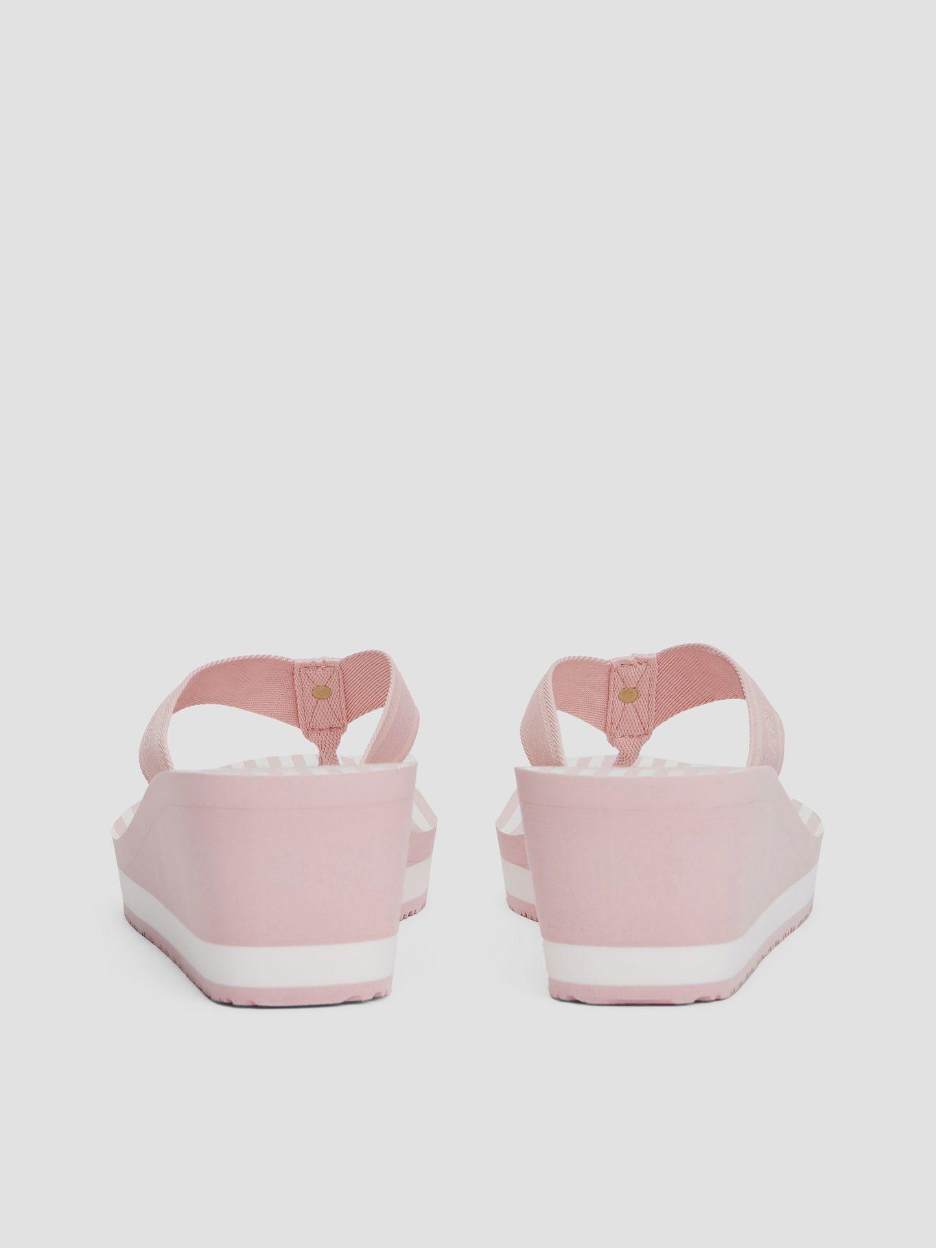 Sandalia De Cuña Con Logo Y Rayas Rosado Tommy Hilfiger-7