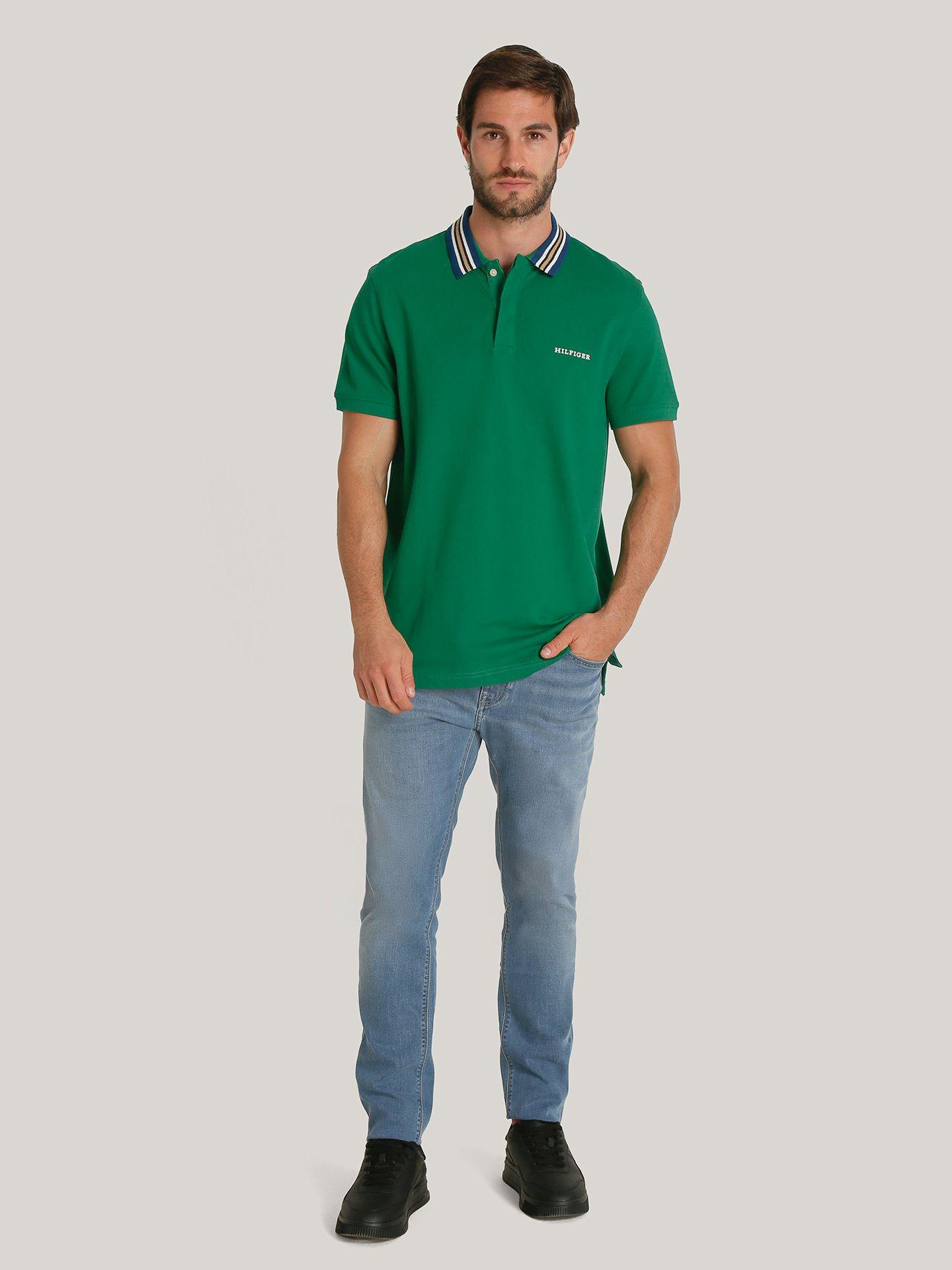 Polo Cuello Contraste Regular Fit Verde Tommy Hilfiger-1