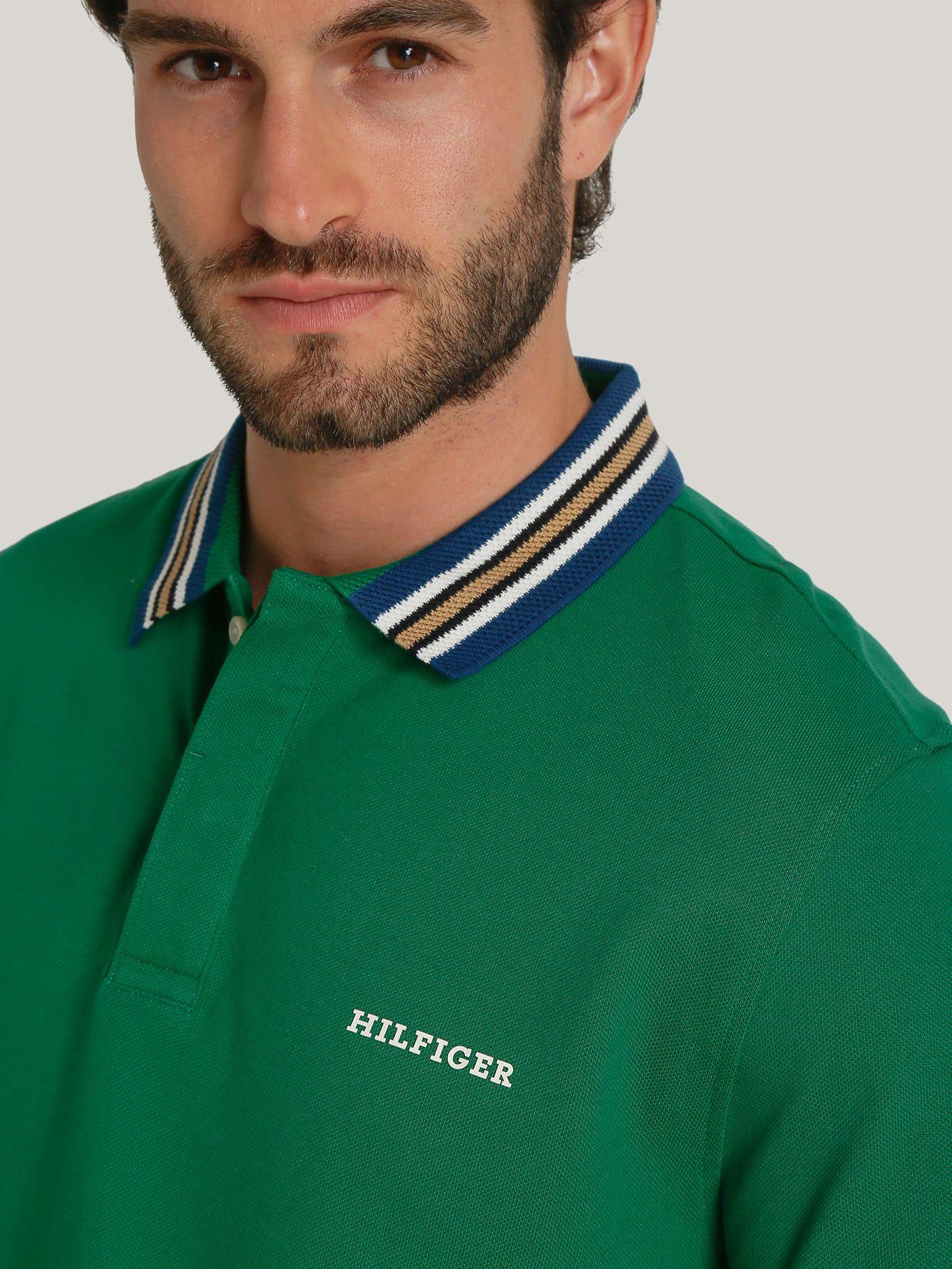 Polo Cuello Contraste Regular Fit Verde Tommy Hilfiger-3