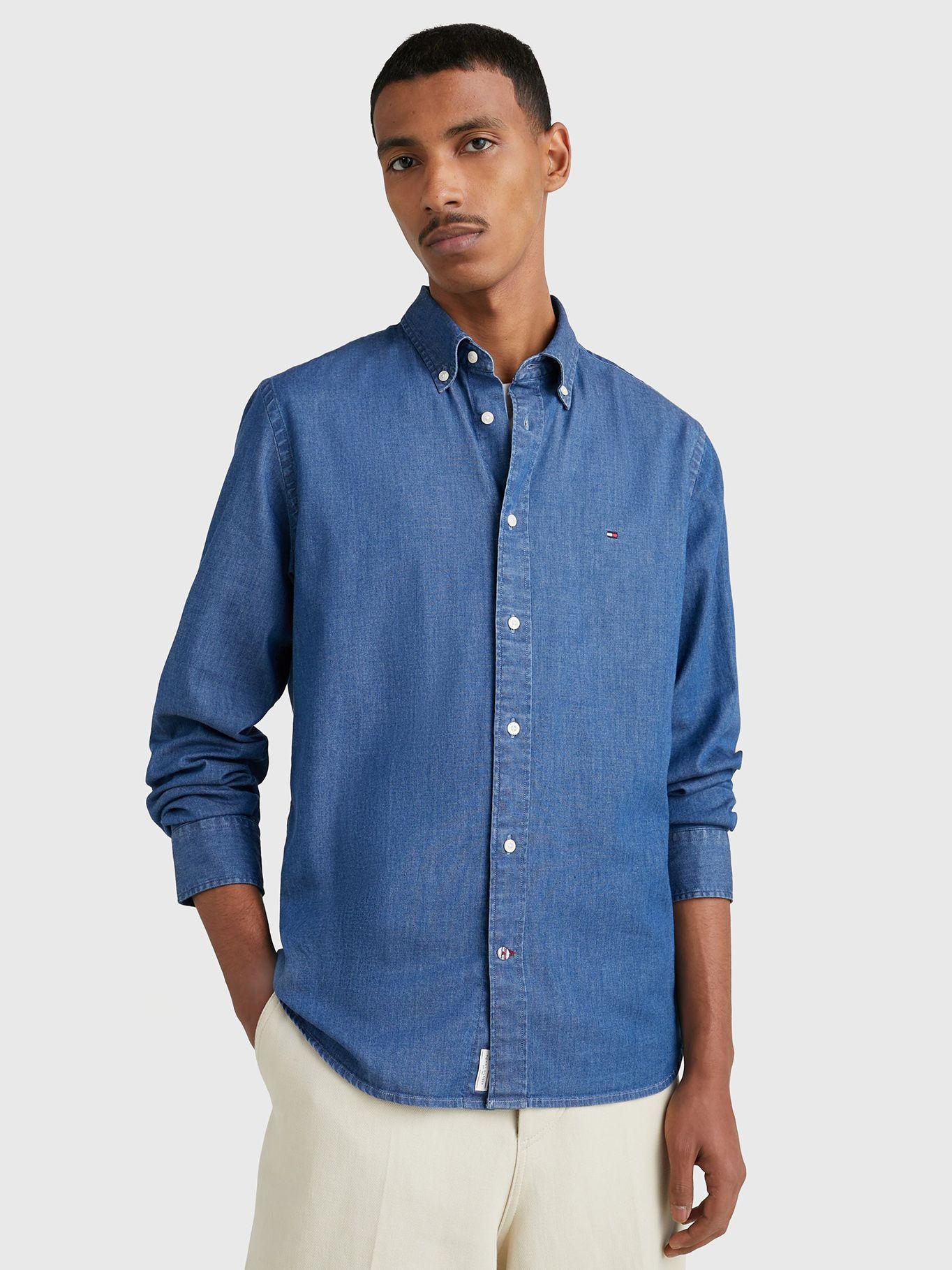 Camisa Essential Denim Azul Tommy Hilfiger-0