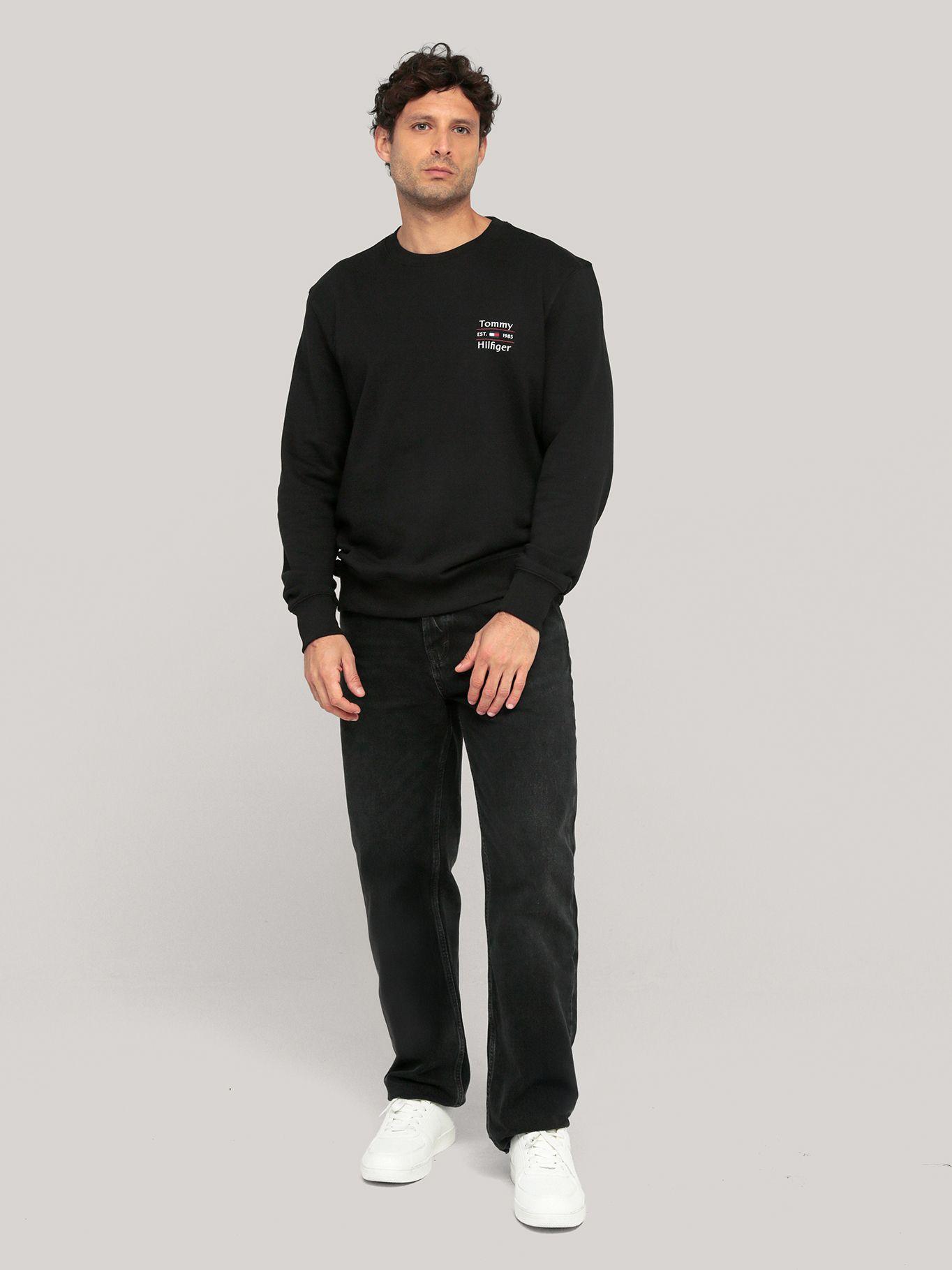 Polerón Solid Stack Logo Negro Tommy Hilfiger-1