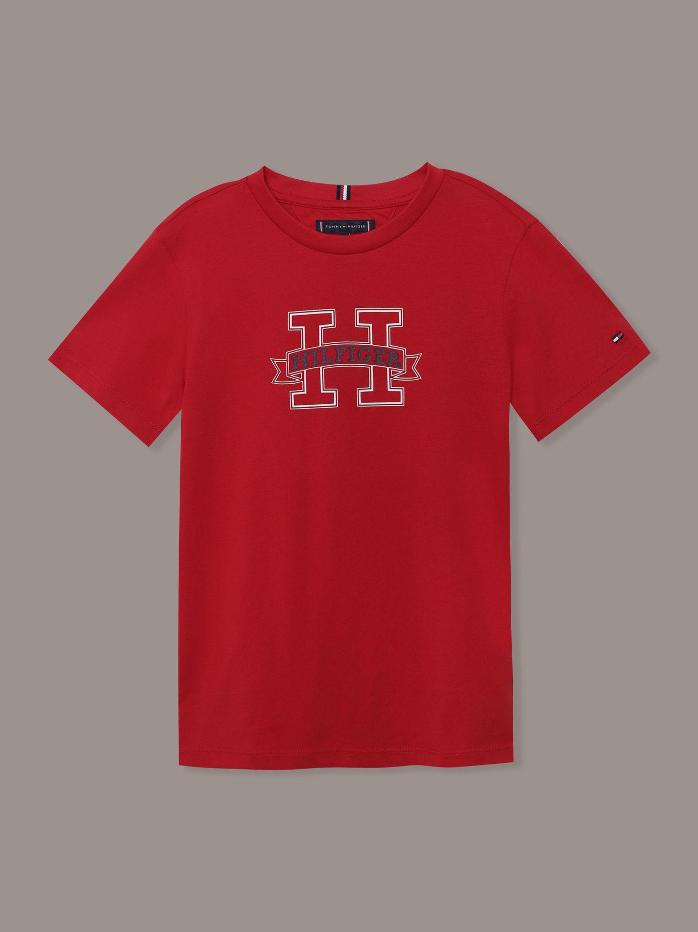 Polera De Niño C Logo Del Monotype Rojo Tommy Hilfiger-0