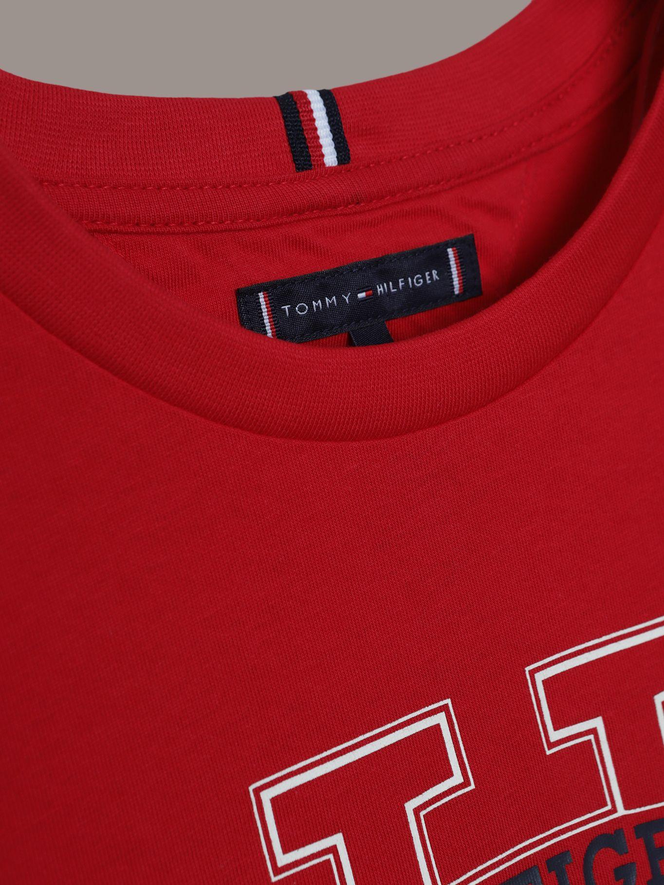 Polera De Niño C Logo Del Monotype Rojo Tommy Hilfiger-3
