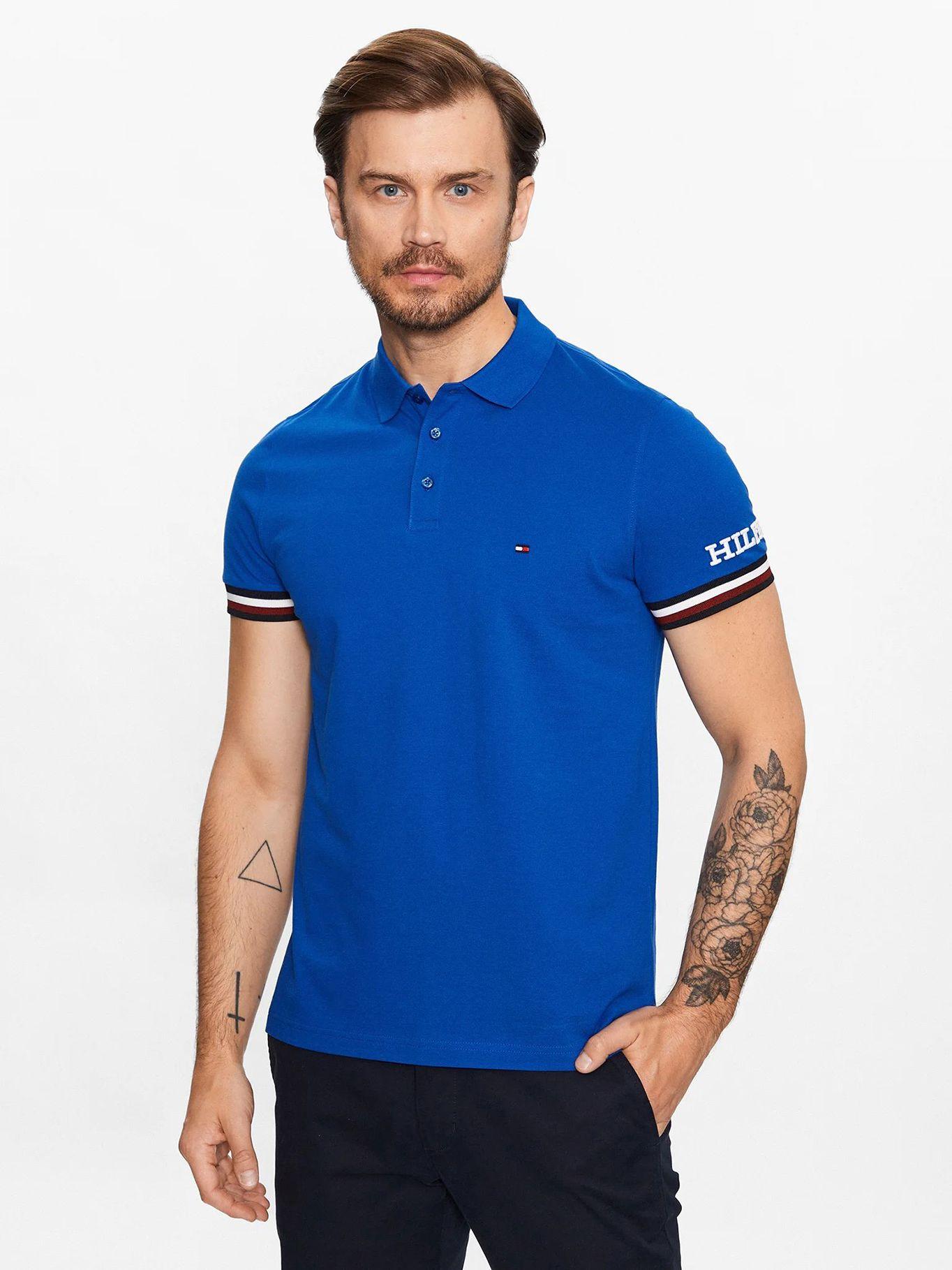 Polo Monotype Slim Fit Azul Tommy Hilfiger-0