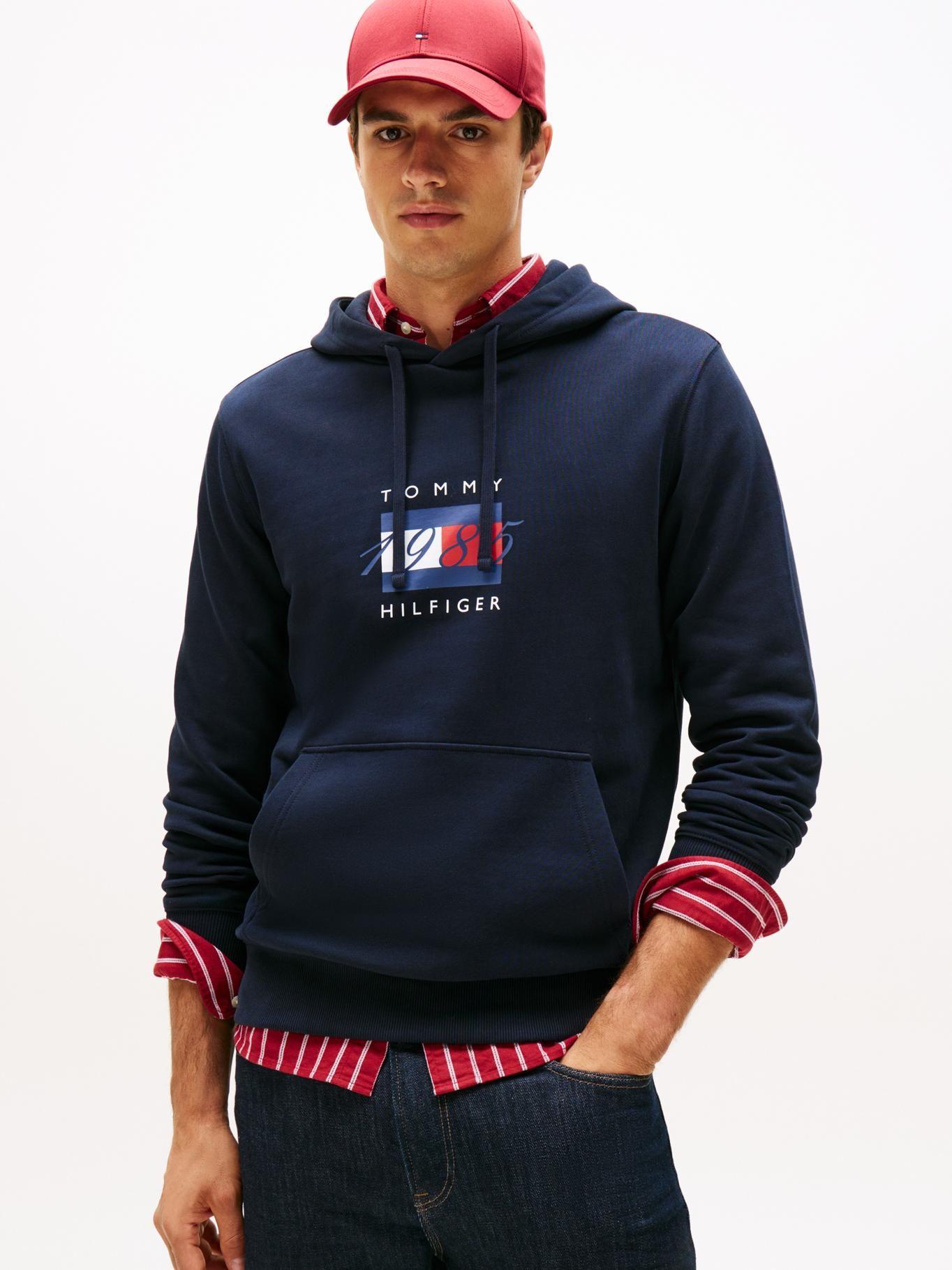 Polerón Hoodie Con Logo Gráfico Azul Tommy Hilfiger-0