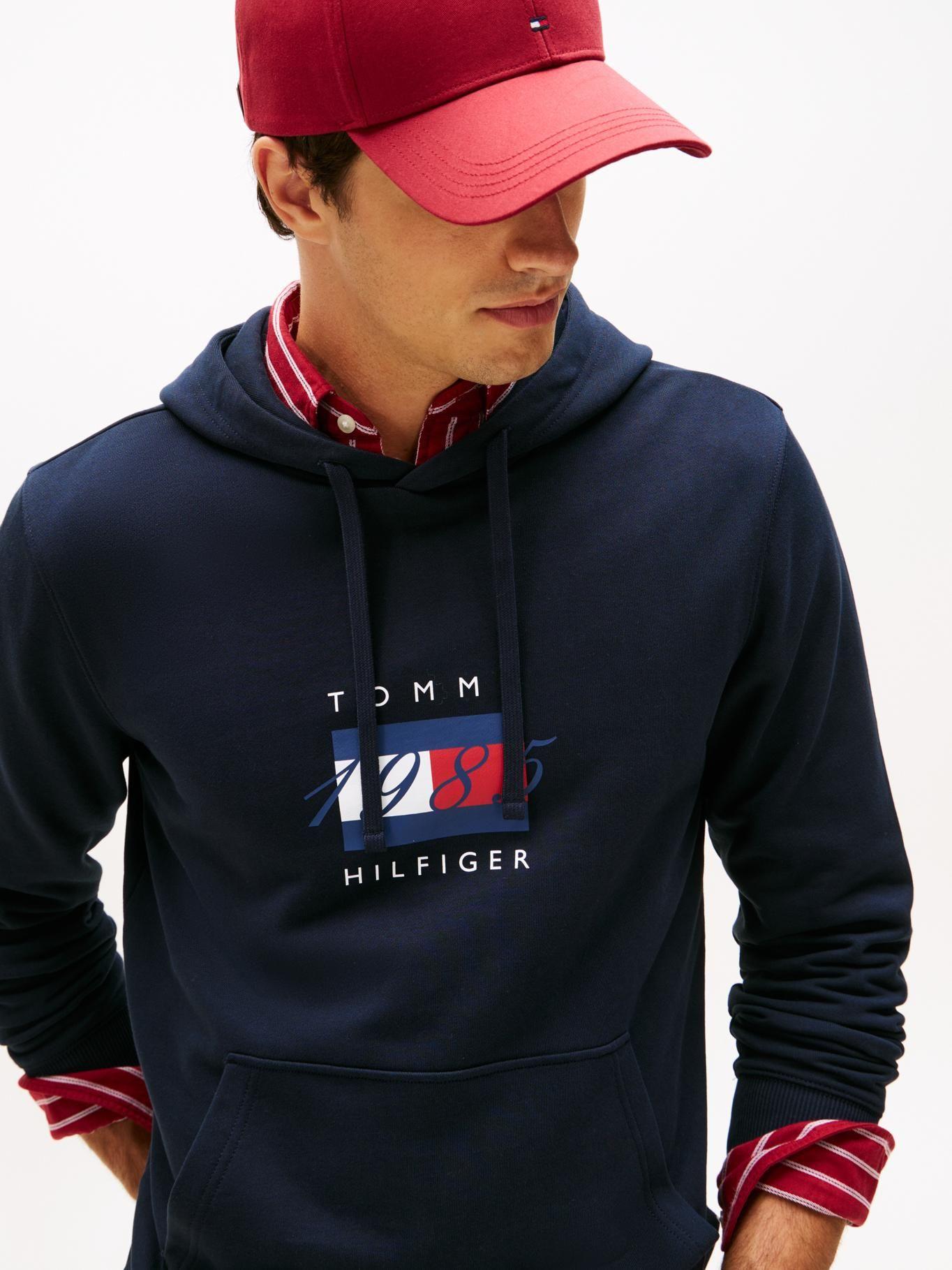 Polerón Hoodie Con Logo Gráfico Azul Tommy Hilfiger-3