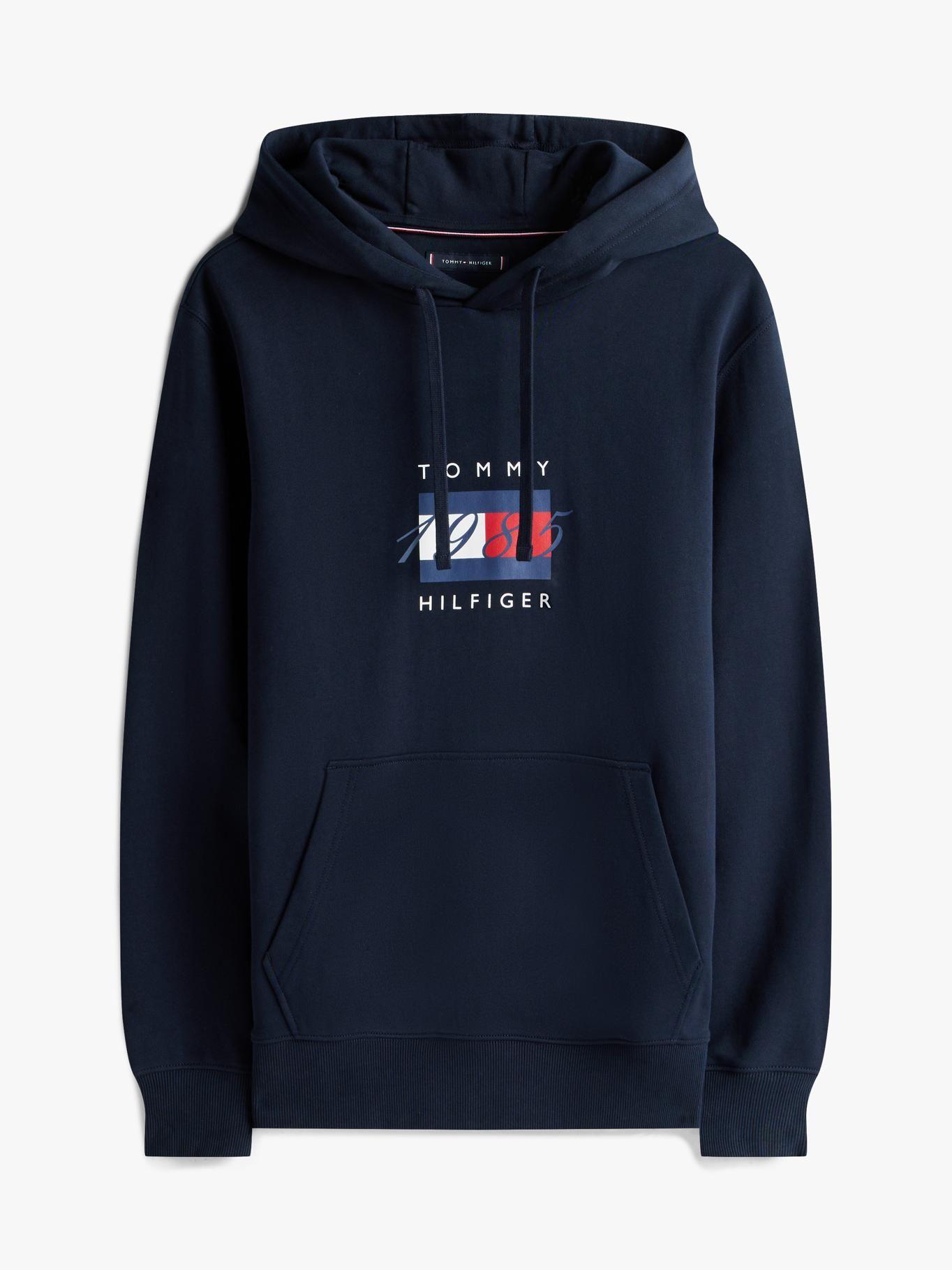 Polerón Hoodie Con Logo Gráfico Azul Tommy Hilfiger-4