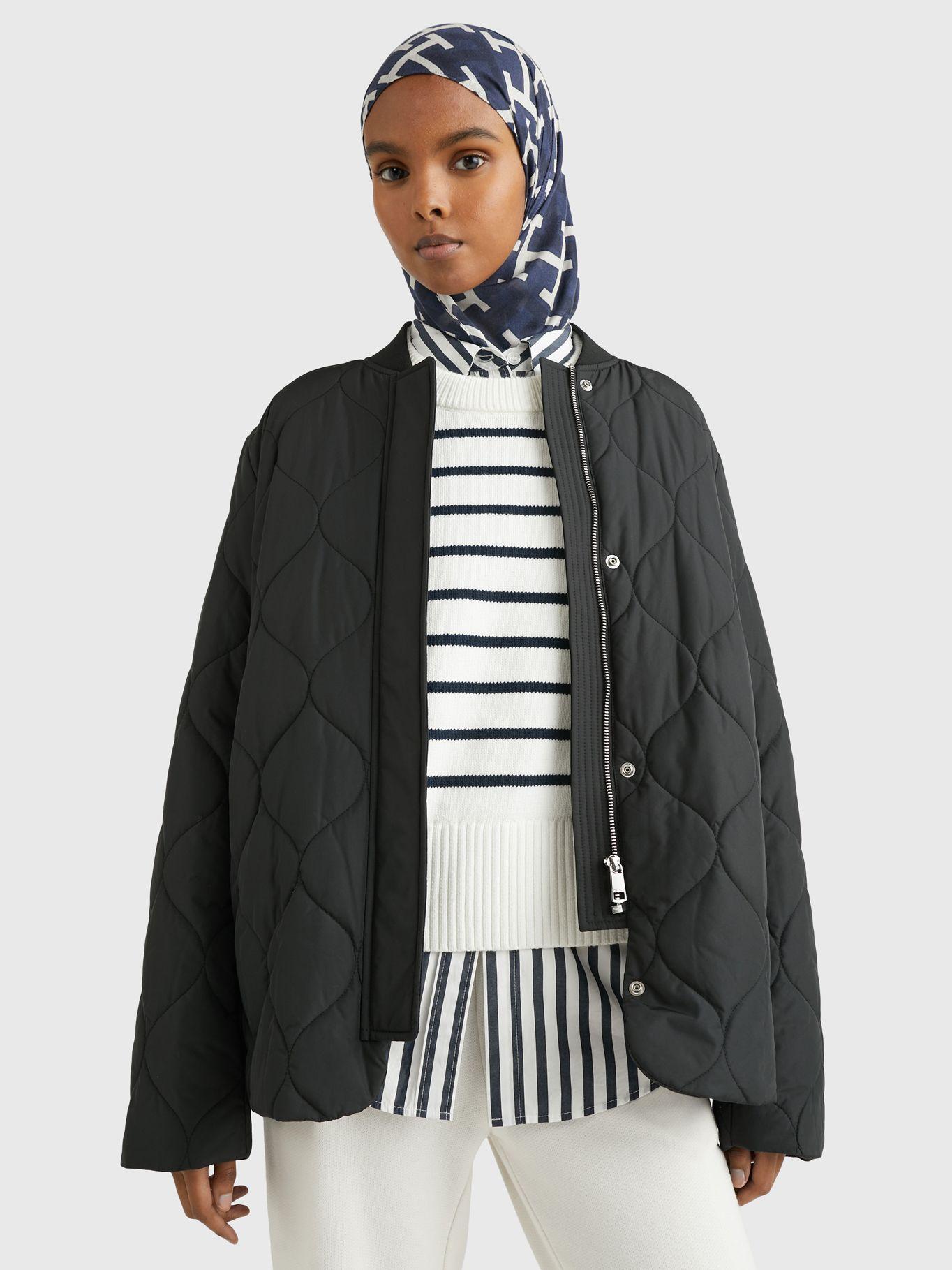 Bomber Acolchada Con Logo Negro Tommy Hilfiger-0