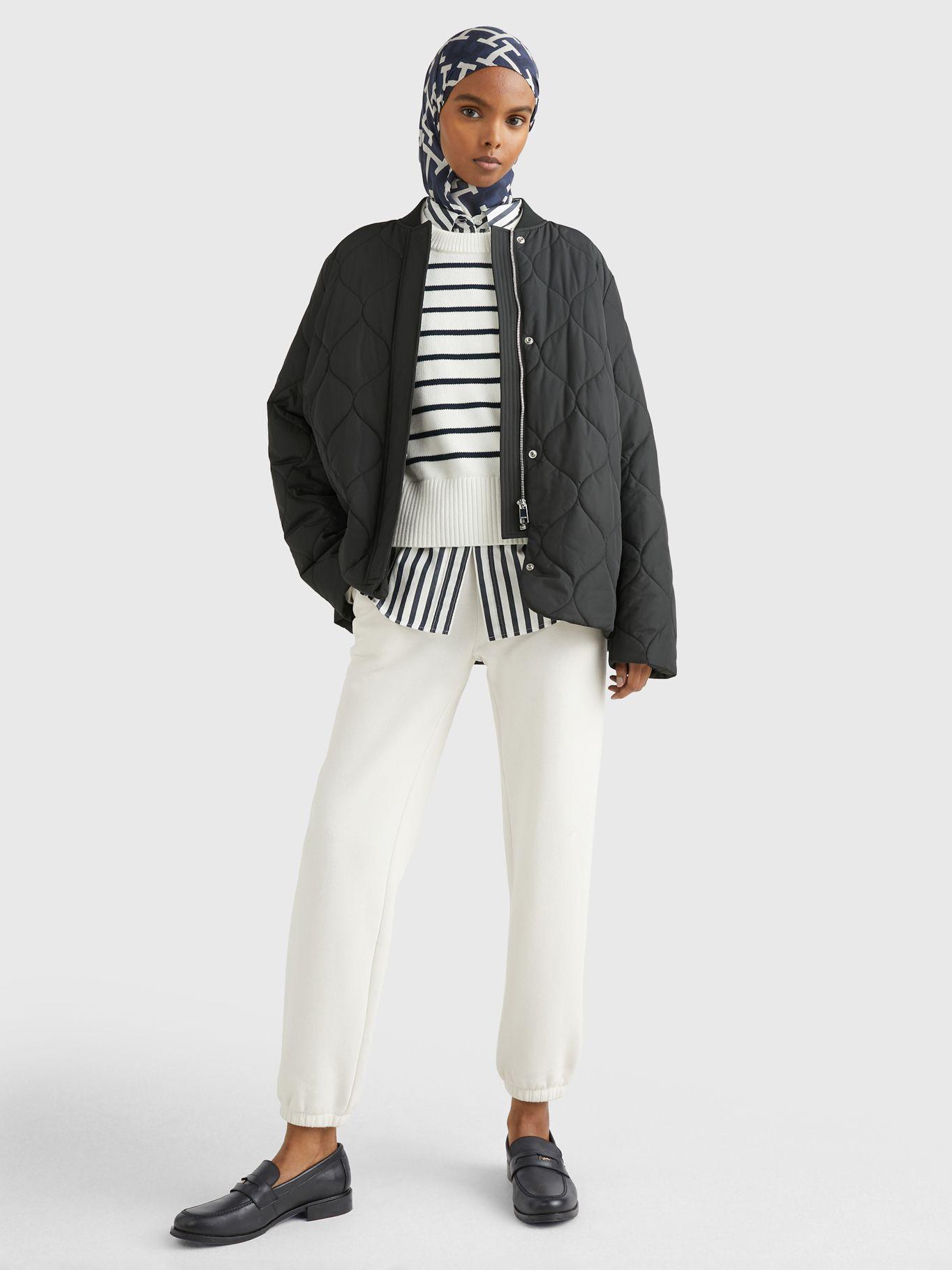 Bomber Acolchada Con Logo Negro Tommy Hilfiger-1