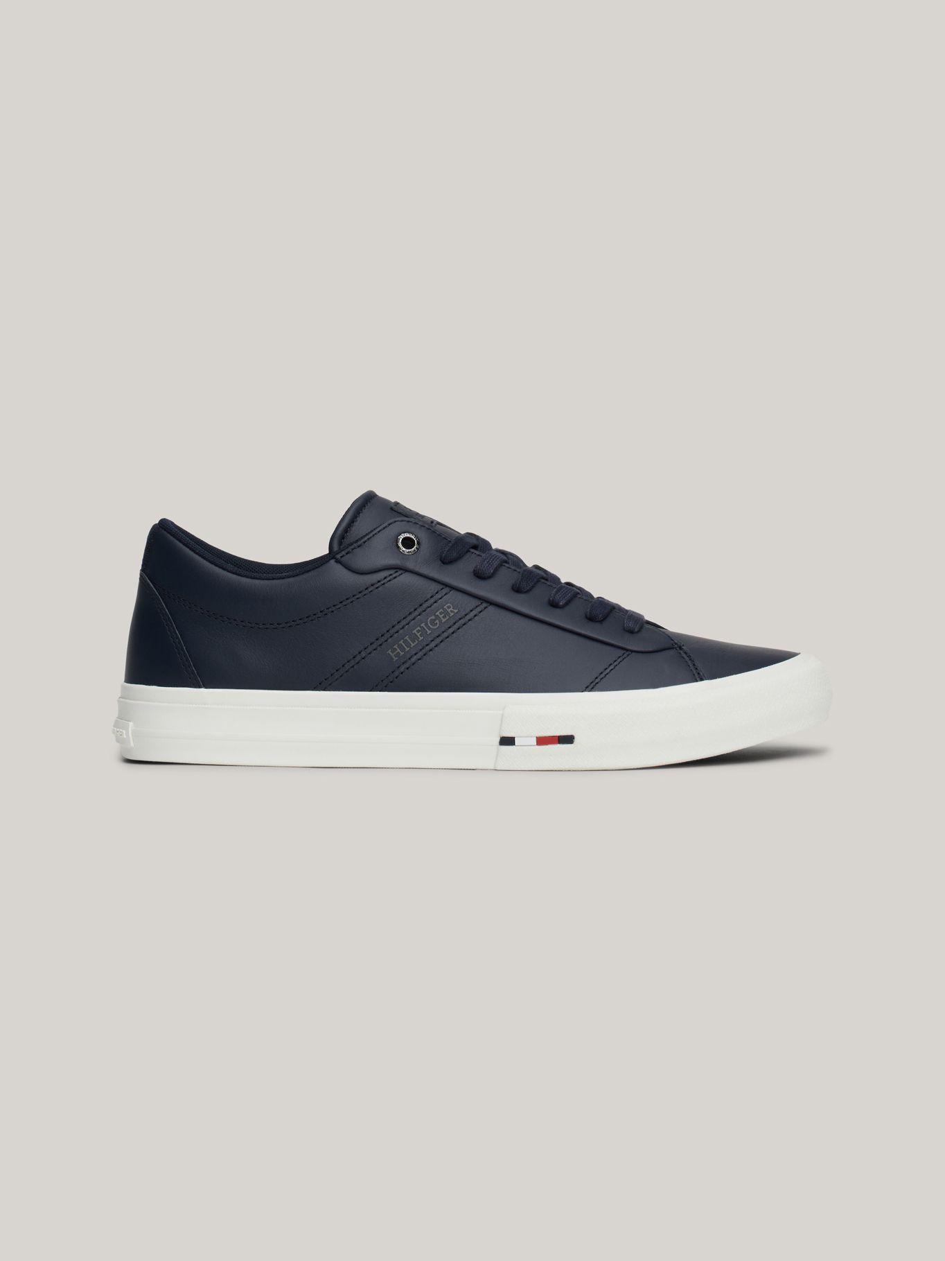 Zapatillas Street De Cuero Con Logo Azul Tommy Hilfiger-4