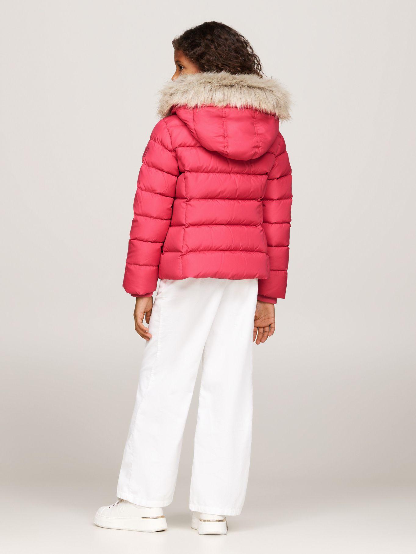 Parka Con Ribete Pelo Sintético Rosado Tommy Hilfiger-2