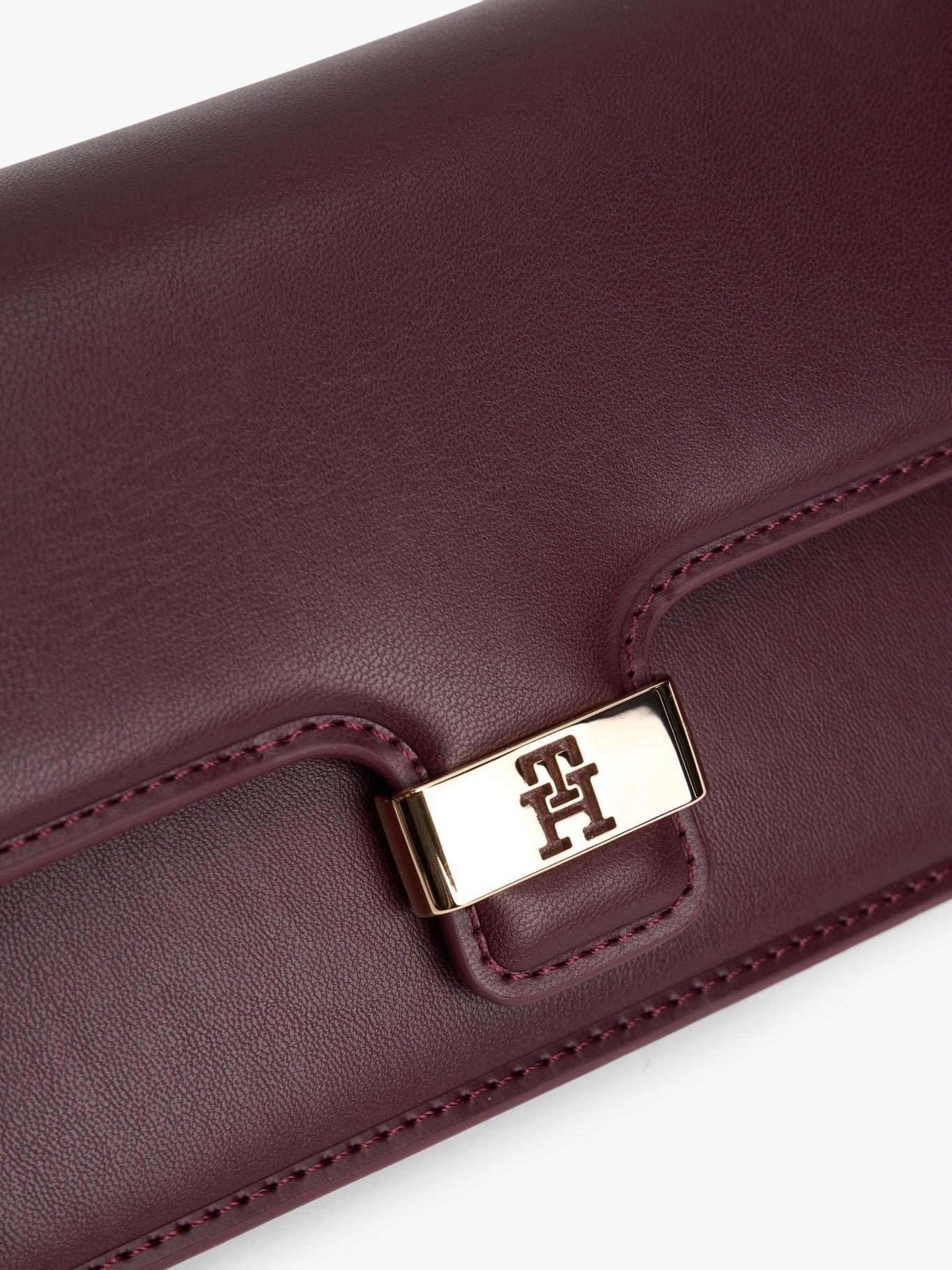 Cartera Heritage Con Monograma Th Tommy Hilfiger Burdeo-3
