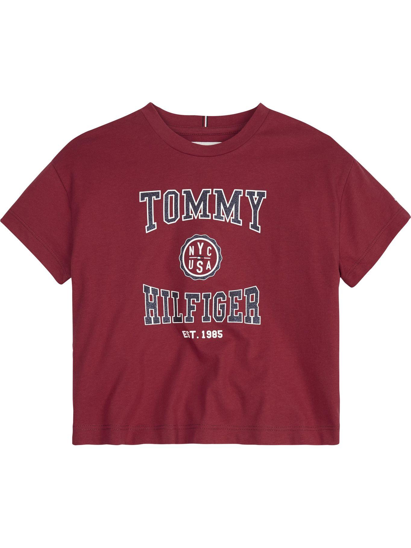 Polera Varsity Logo Burdeo Tommy Hilfiger MY2-0