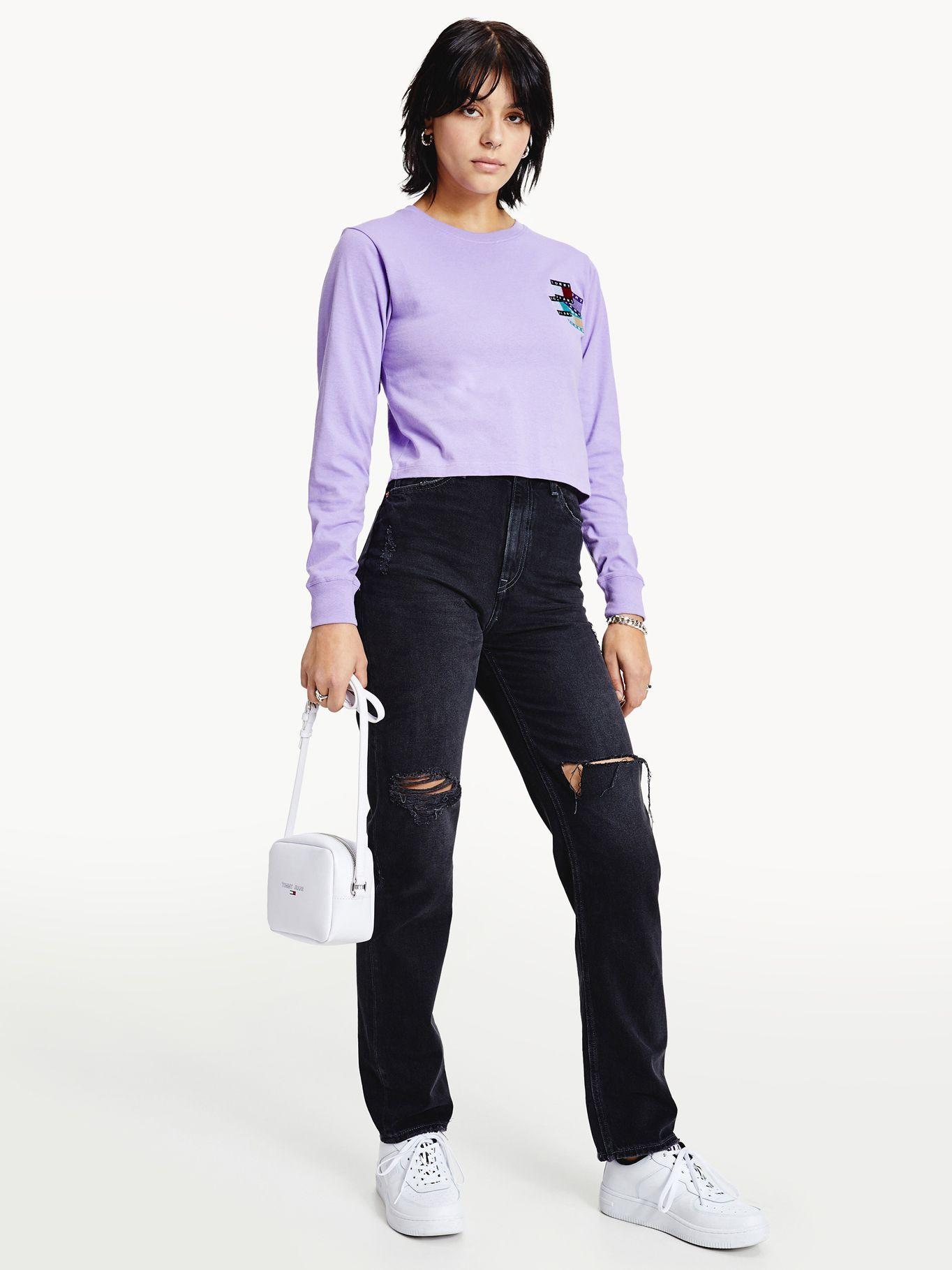 Polera Con Parche Morado Tommy Jeans F2-0