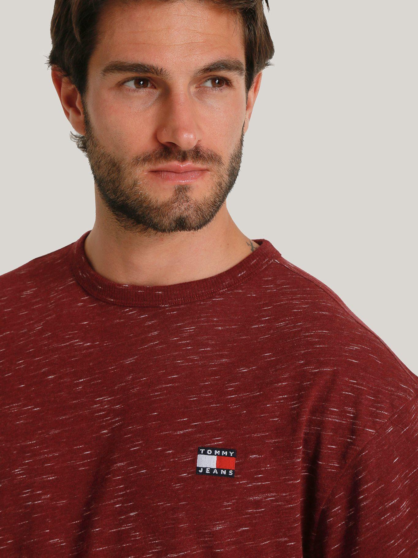 Polera Jaspeada- Logo Regular Fit Burdeo Tommy Hilfiger-3