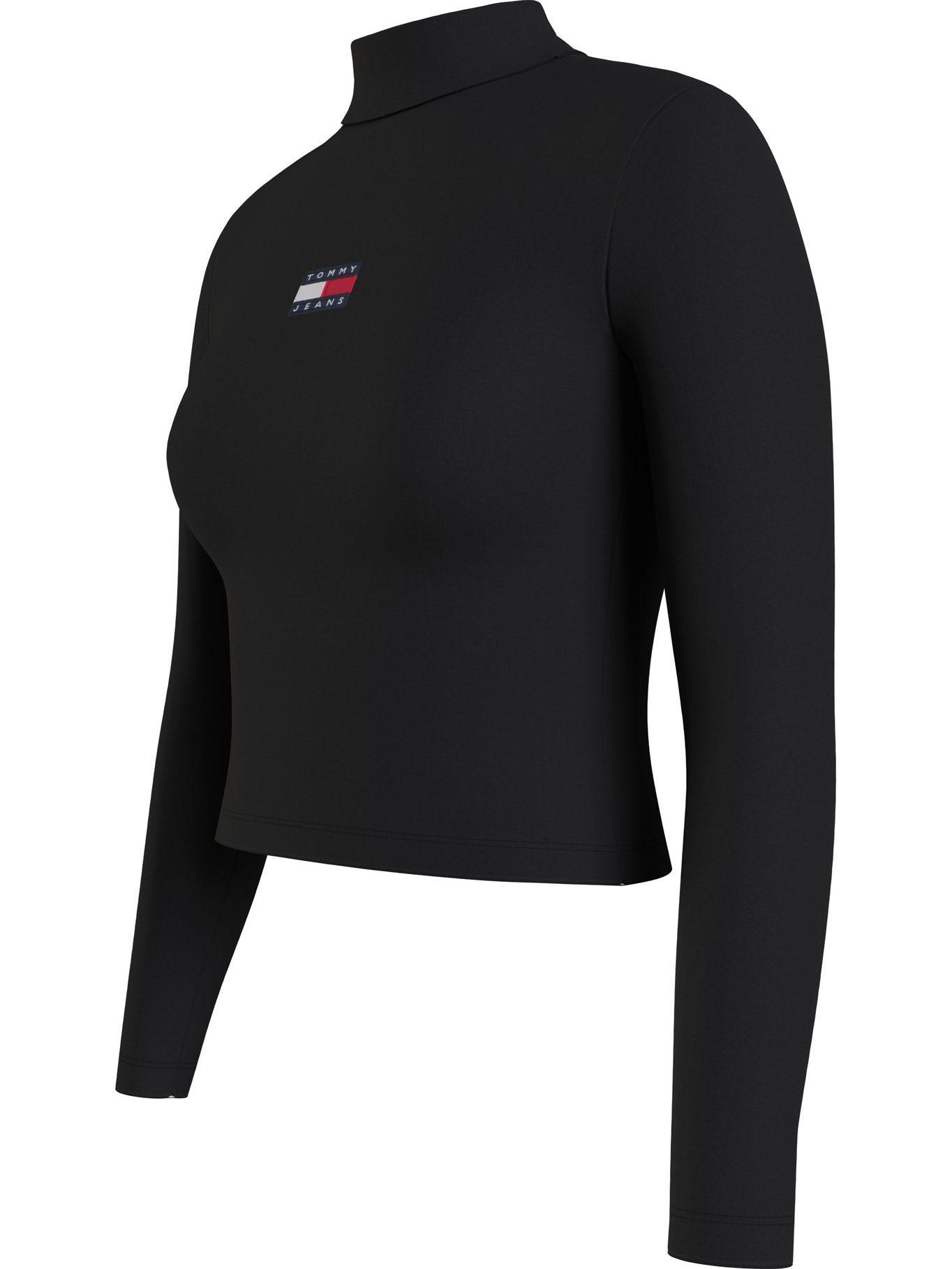 Polera Crop Cuello Monk Negro Tommy Jeans A2-4