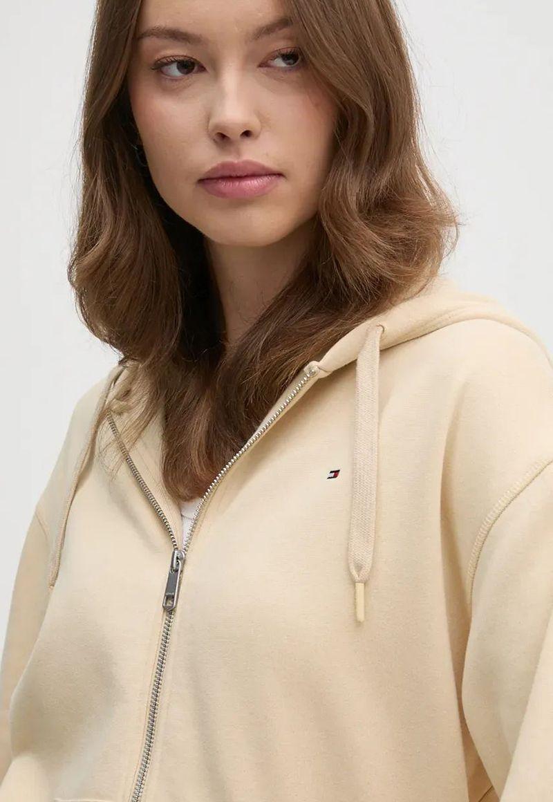 Polerón Hoodie Con Logo Flag Beige Tommy Hilfiger-3