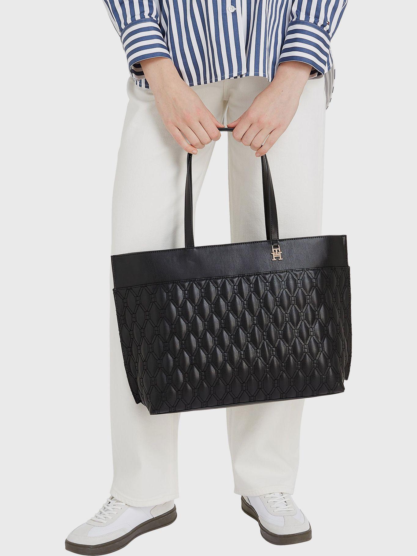 Tote Im Latam Quilting Negro Tommy Hilfiger-1