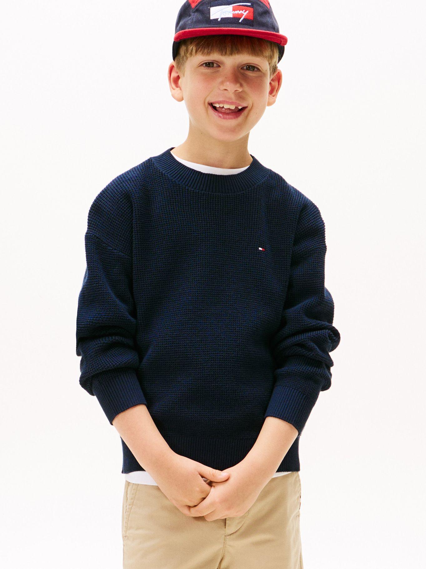 Sweater Texturizado y Logo Bordado Azul Tommy Hilfiger-0