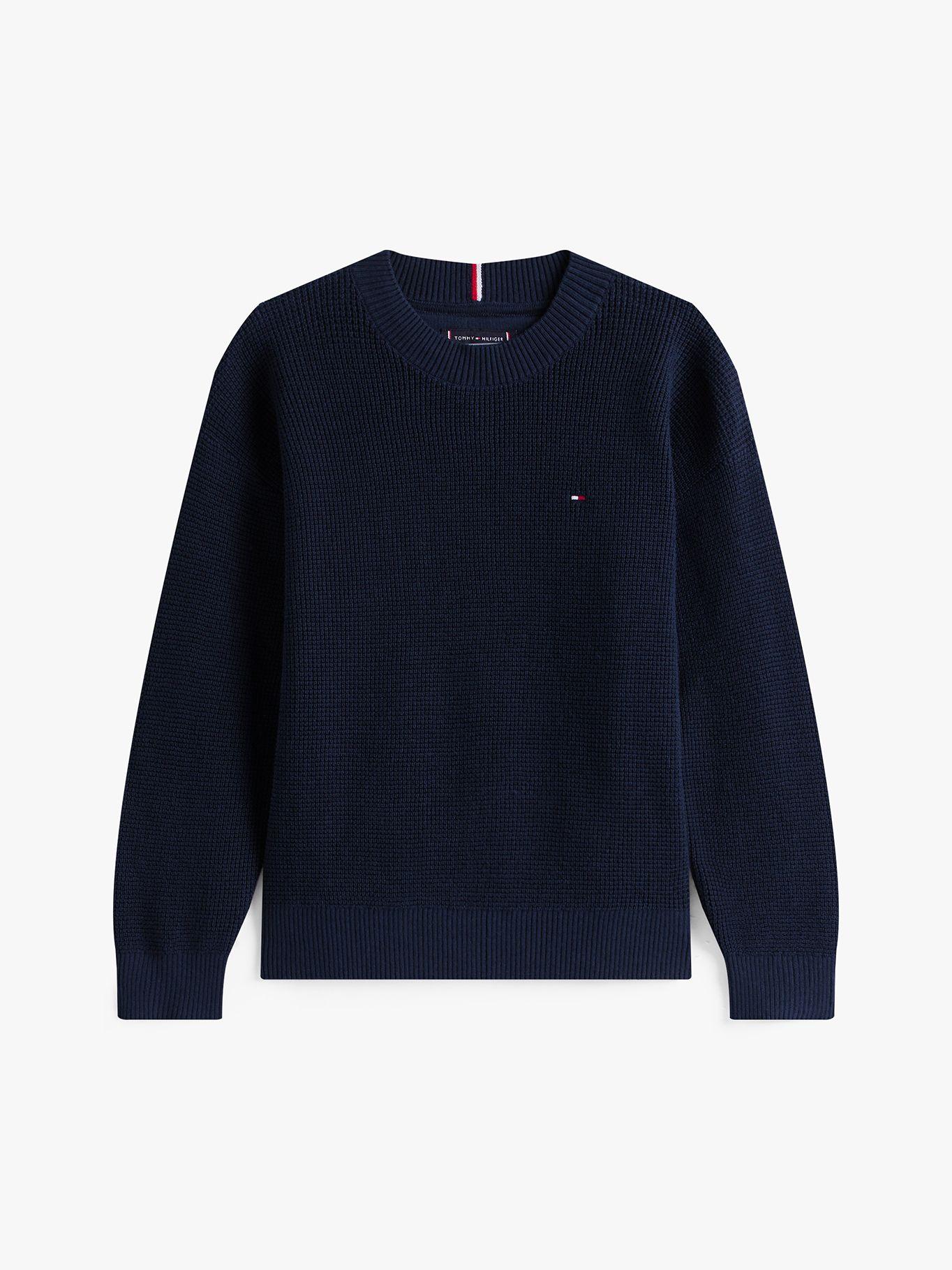 Sweater Texturizado y Logo Bordado Azul Tommy Hilfiger-4